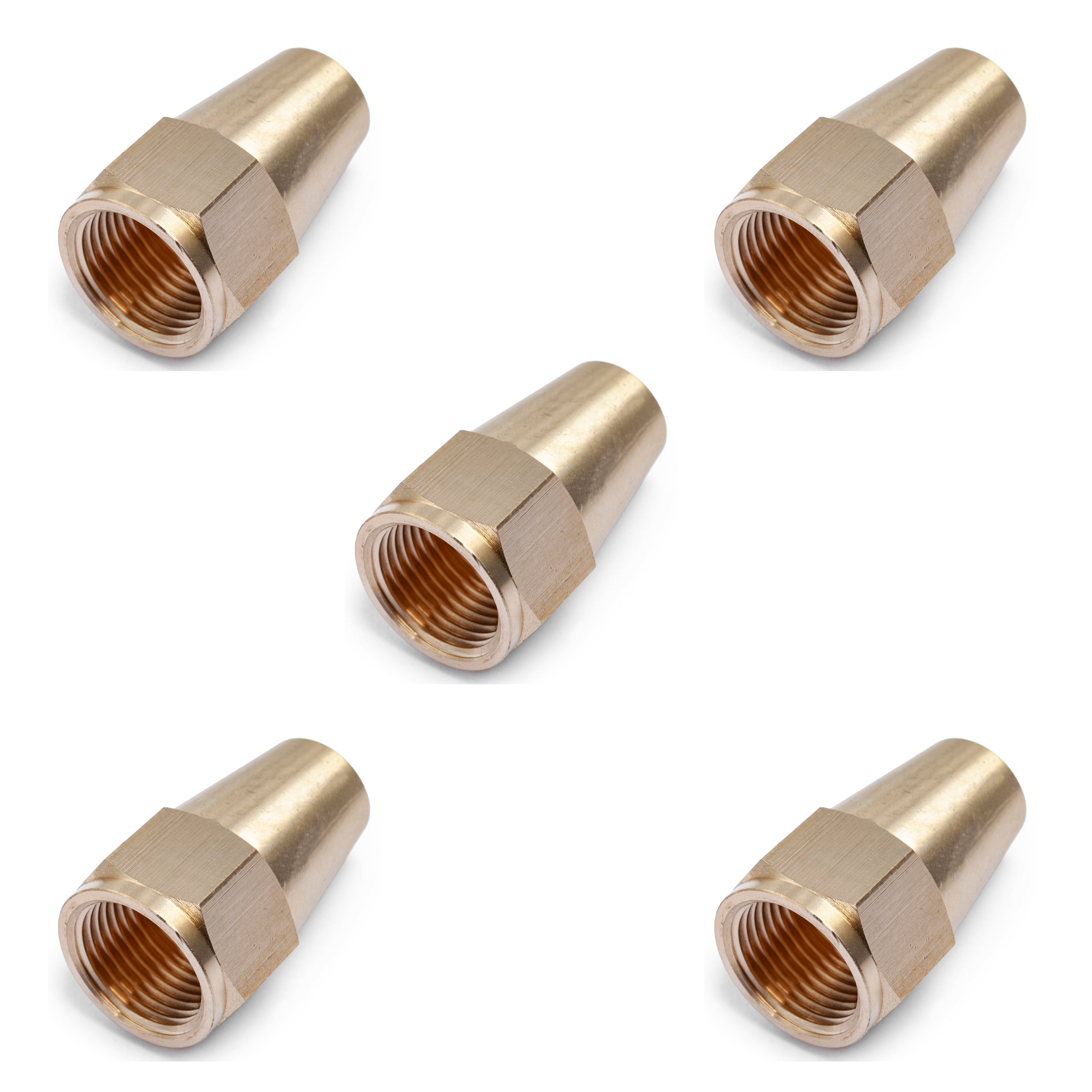 LTWFITTING Brass 5/8 Inch OD 45 Degree Flare Long Nut,Brass Flare Tube Fitting(Pack of 5)