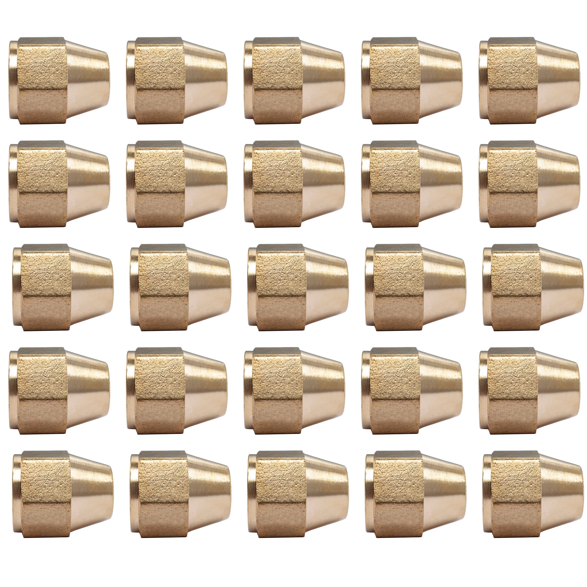 LTWFITTING Brass 5/8 Inch OD Short SAE 45 Deg Flare Nut,Brass Flare Tube Fitting(Pack of 25)