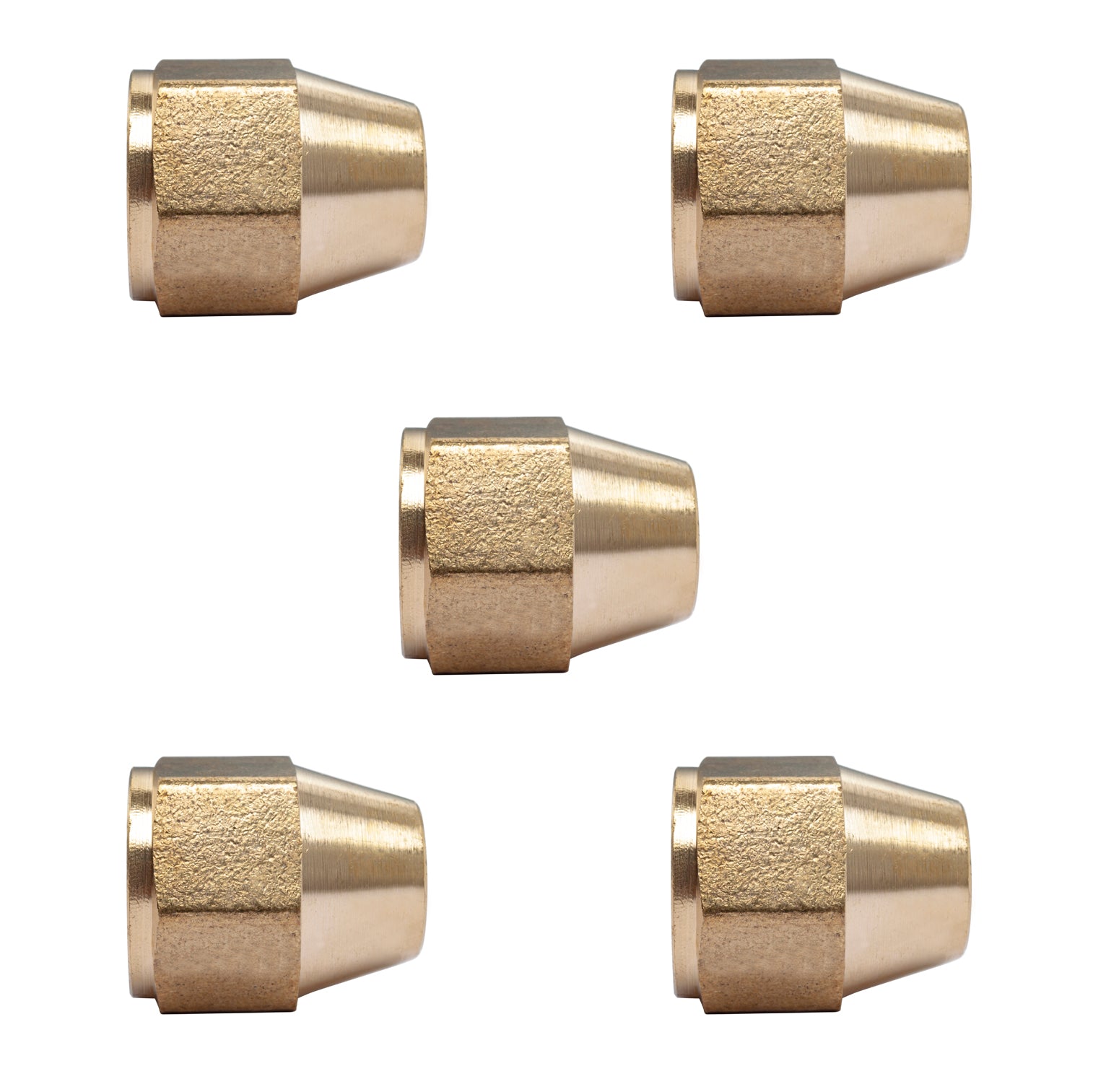 LTWFITTING Brass 5/8 Inch OD Short SAE 45 Deg Flare Nut,Brass Flare Tube Fitting(Pack of 5)