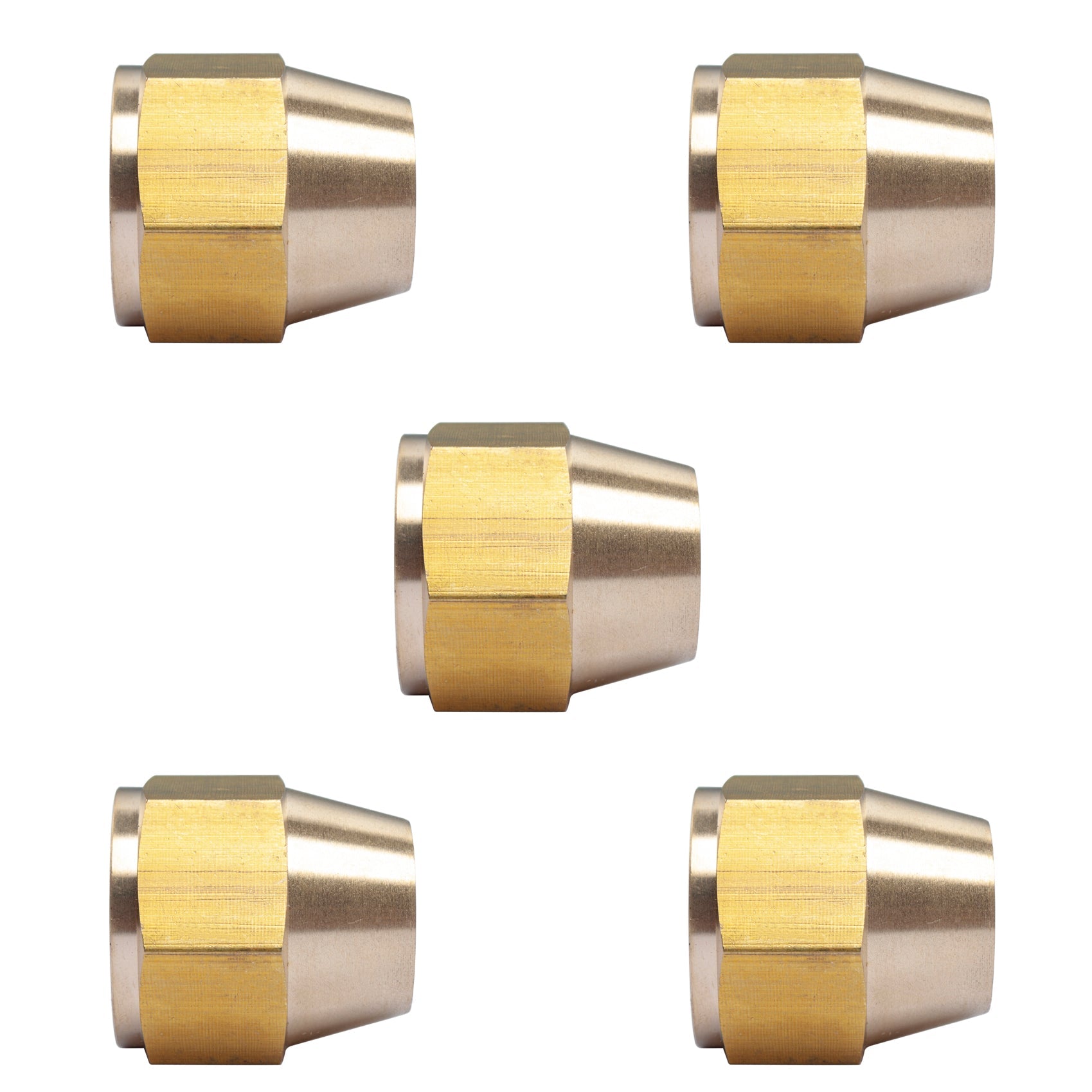 LTWFITTING Brass 3/4 Inch OD Short SAE 45 Deg Flare Nut,Brass Flare Tube Fitting(Pack of 5)