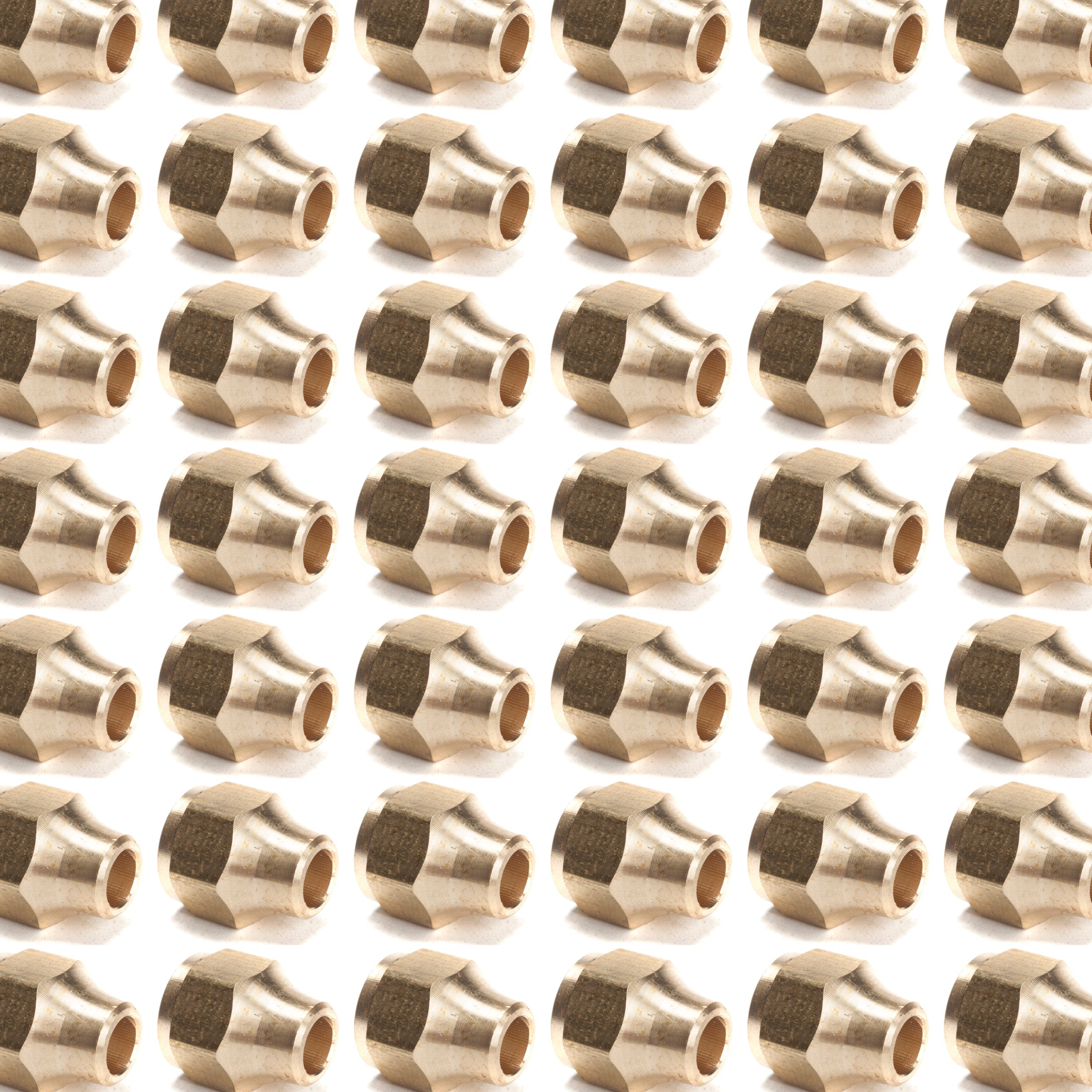 Generic Brass 1/4 Inch OD Short 45 Degree Flare Nut,Brass Flare Tube Fitting(Pack of 700)