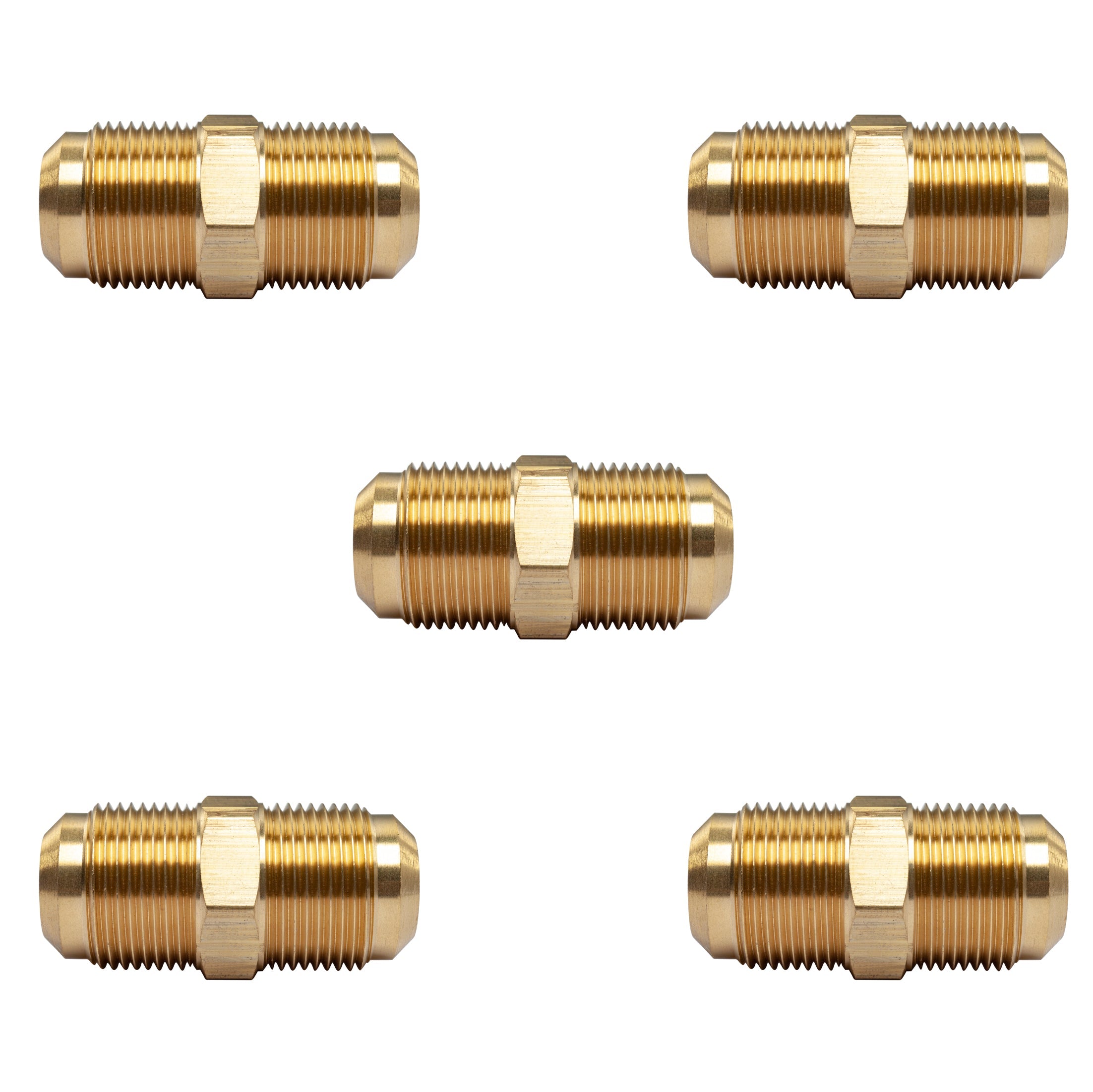 LTWFITTING Brass 3/4 Inch OD Flare Union,Brass Flare Tube Fitting(Pack of 5)