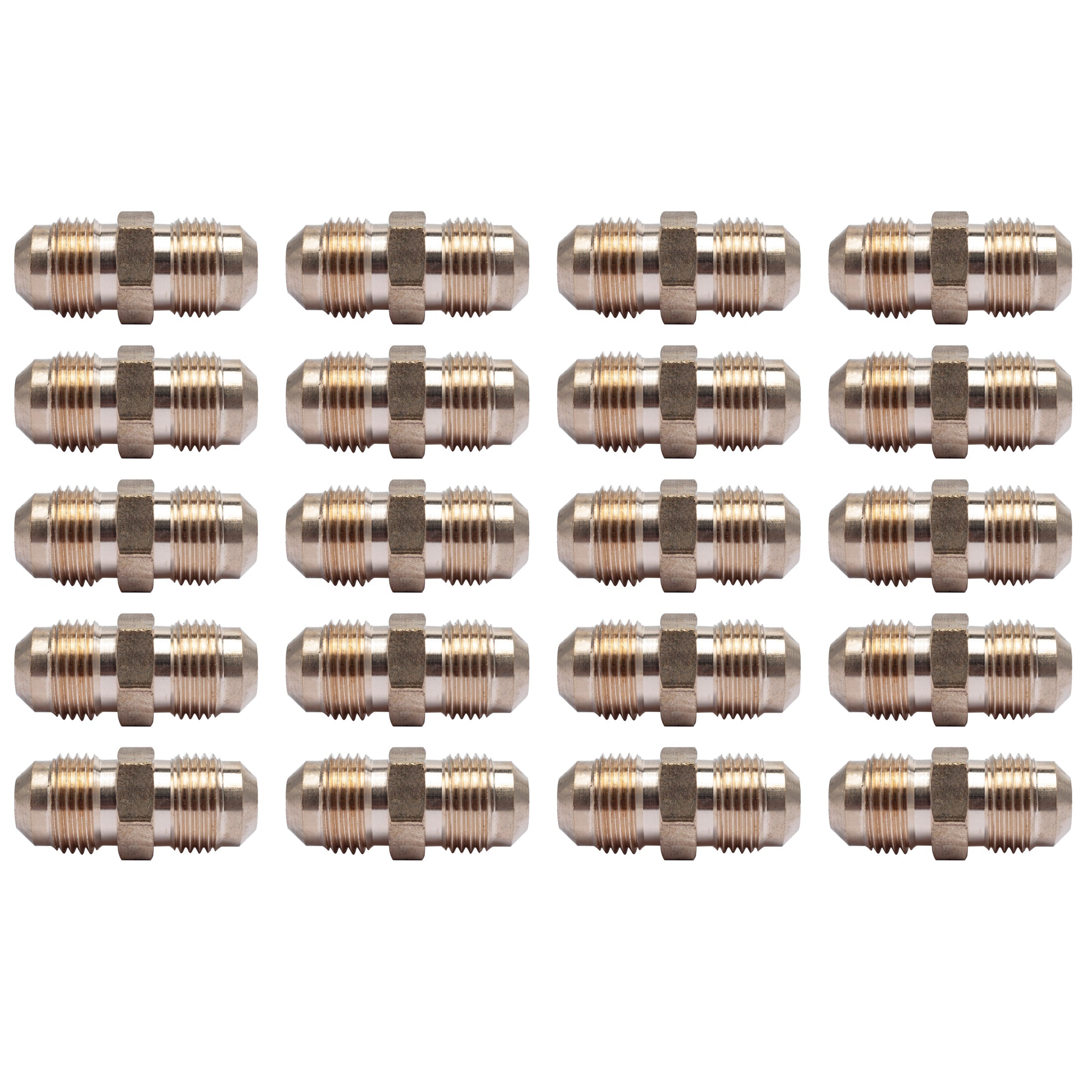 LTWFITTING Brass 3/8 Inch OD Flare Union,Brass Flare Tube Fitting(Pack of 25)