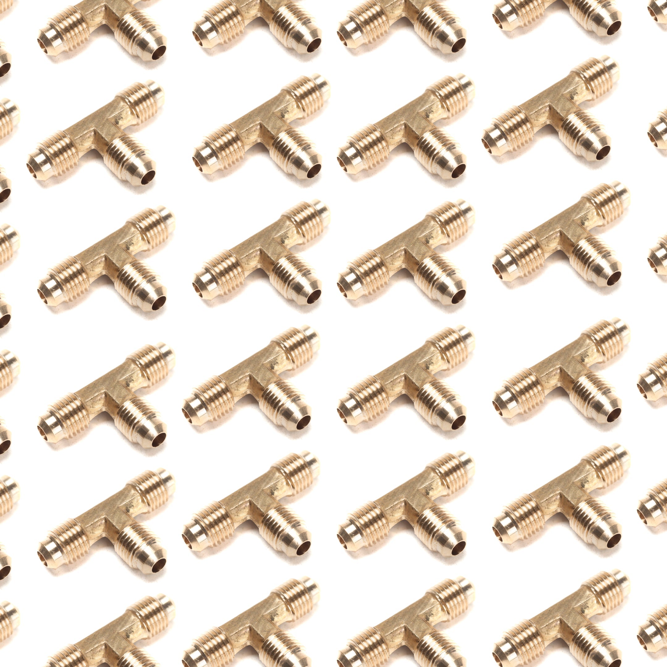 LTWFITTING Brass 1/4 Inch OD Flare Tee,Brass Flare Tube Fitting(Pack of 300)