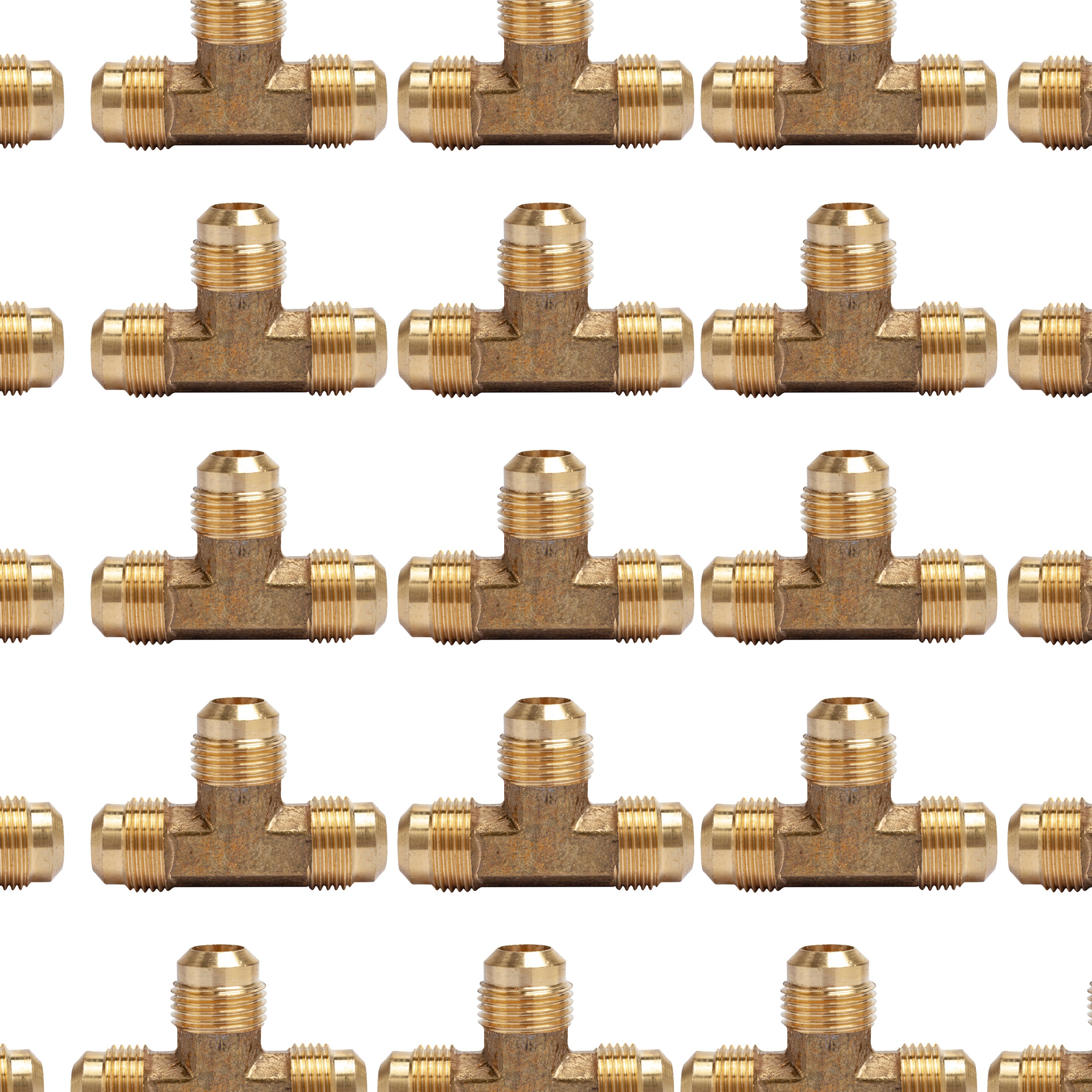 LTWFITTING Brass 1/2 Inch OD Flare Tee,Brass Flare Tube Fitting(Pack of 100)