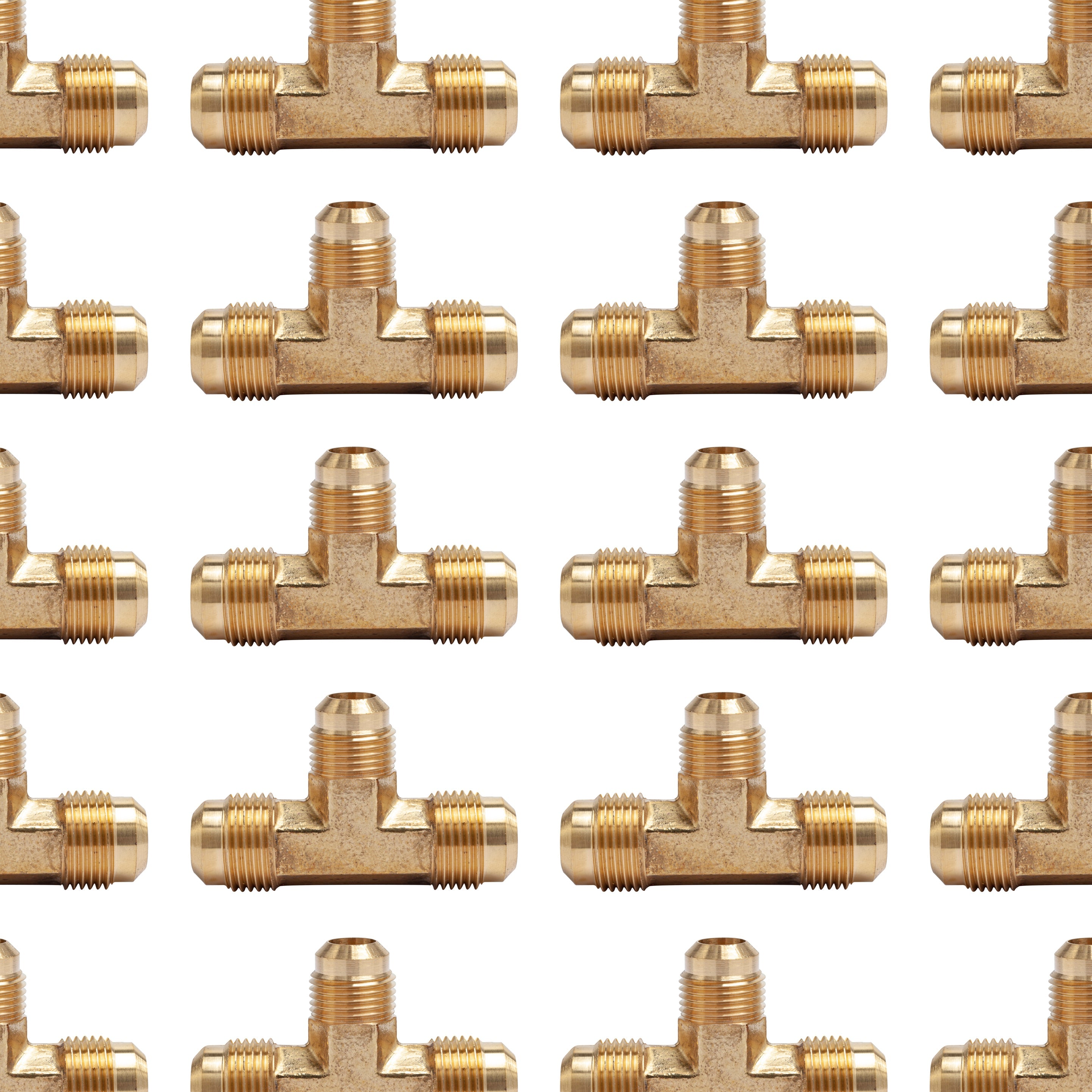 LTWFITTING Brass 5/8 Inch x 5/8 Inch x 1/2 Inch OD Flare Reducing Tee,Brass Flare Tube Fitting(Pack of 70)