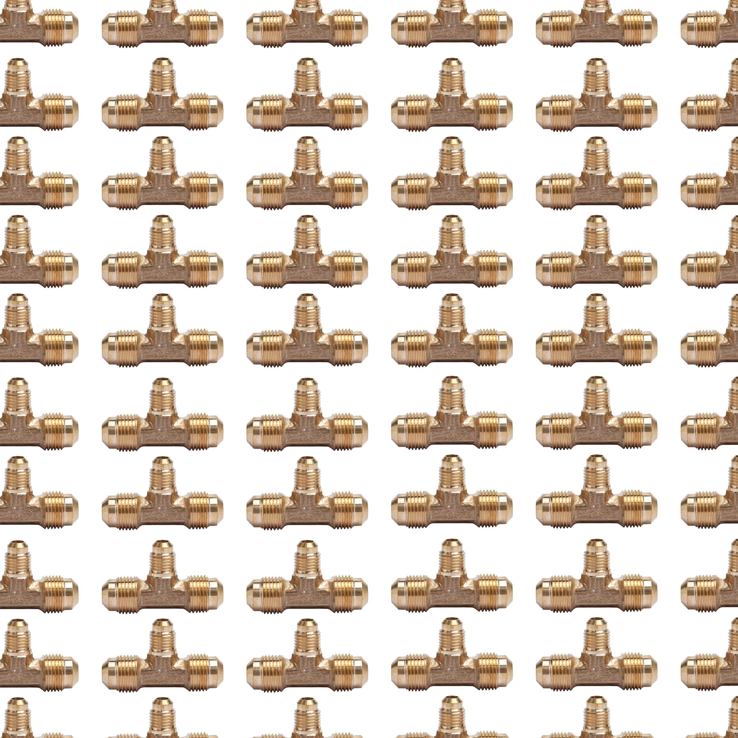 LTWFITTING Brass 3/8 Inch x 3/8 Inch x 1/4 Inch OD Flare Reducing Tee,Brass Flare Tube Fitting(Pack of 150)