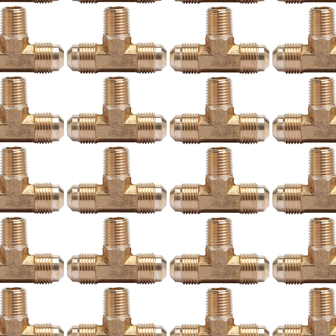 LTWFITTING Brass 3/8 Inch OD x 3/8 Inch OD x 1/4 Inch Male NPT Flare Male Branch Tee Tube Fitting(Pack of 100)