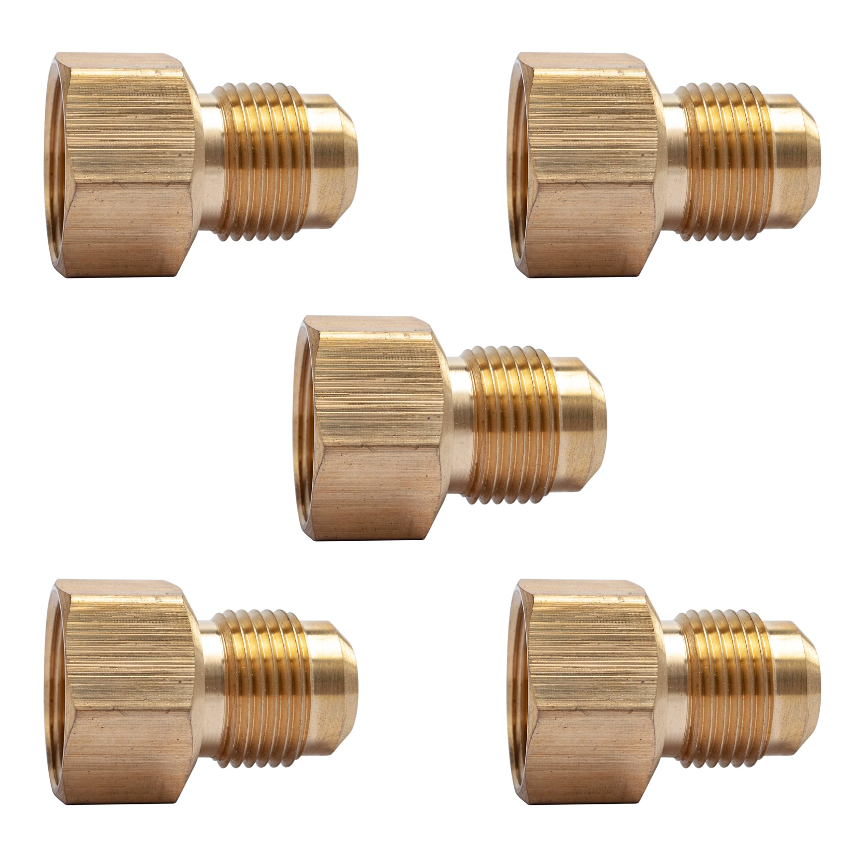 LTWFITTING Brass Flare 5/8 Inch OD x 3/4 Inch Female NPT Female Connector Tube Fitting(Pack of 5)