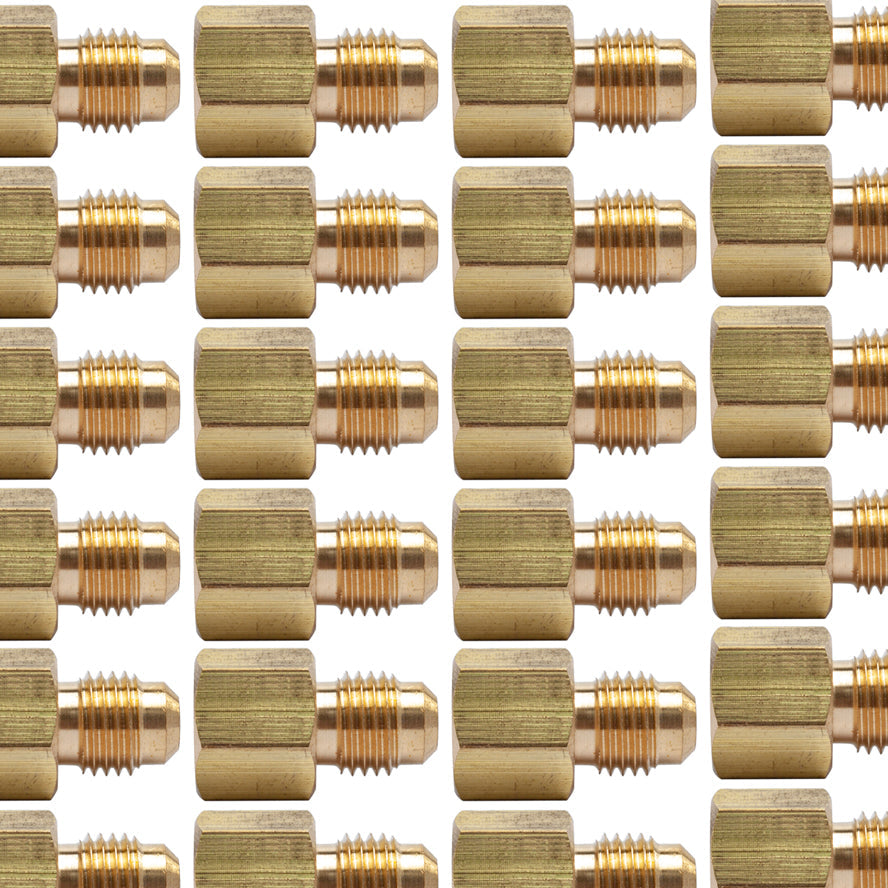 LTWFITTING Brass 45 Degree Flare 1/4 Inch OD x 1/8 Inch Female NPT Connector/Adapter Fitting(Pack of 30)