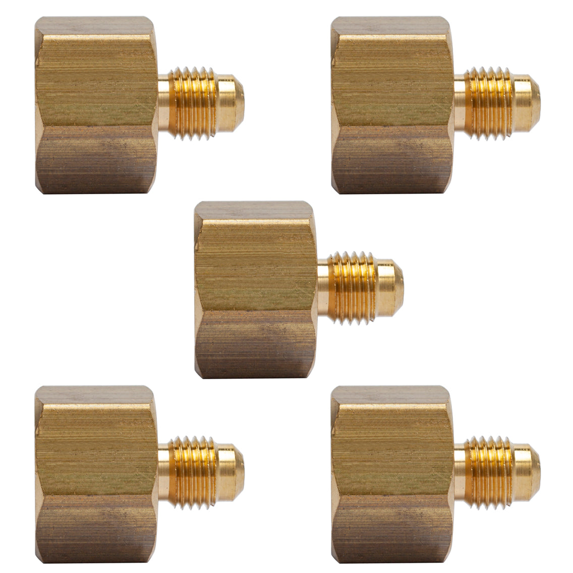 LTWFITTING Brass Flare 1/4 Inch OD x 1/2 Inch Female NPT Female Connector Tube Fitting(Pack of 5)