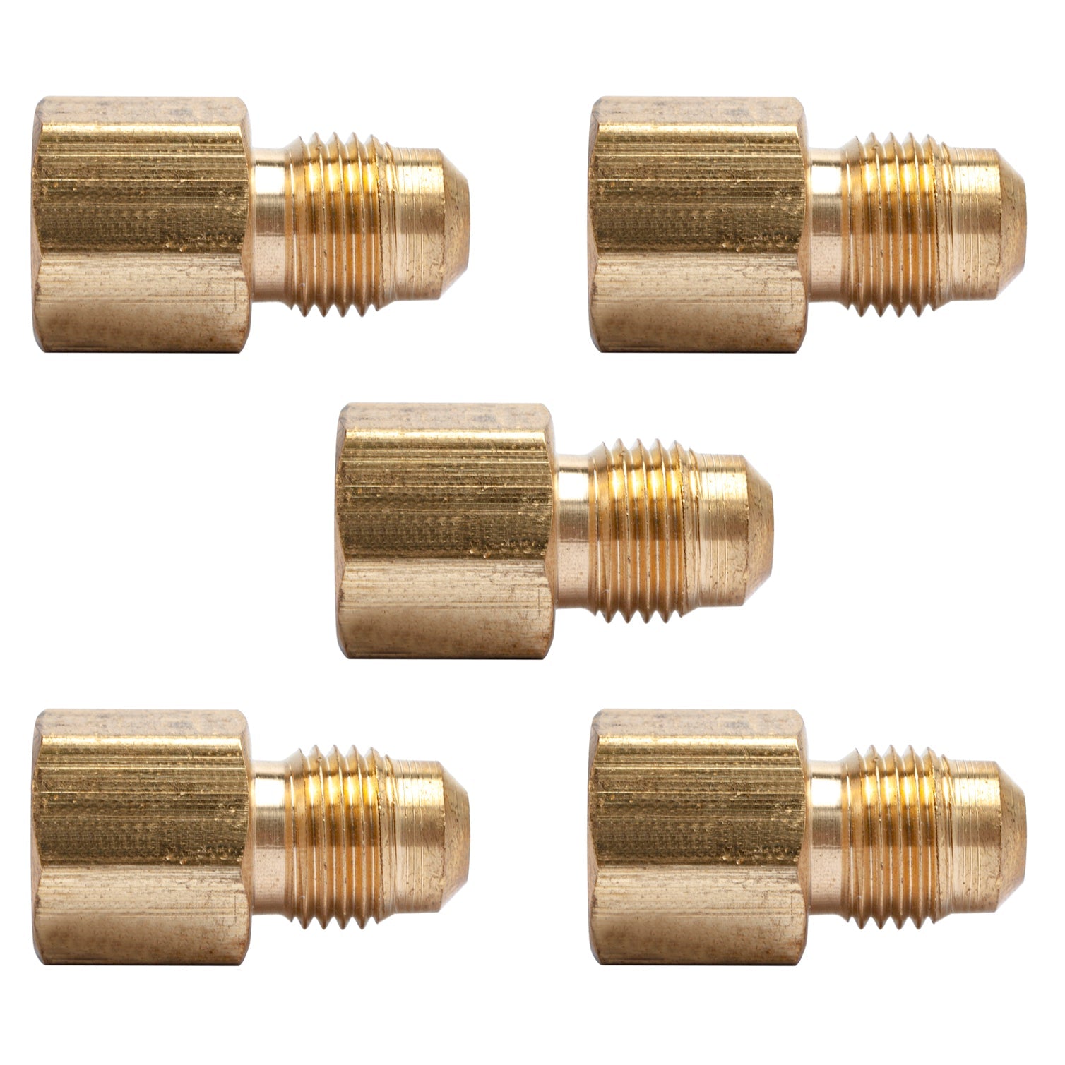 LTWFITTING Brass Flare 5/16 Inch OD x 1/4 Inch Female NPT Female Connector Tube Fitting(Pack of 5)