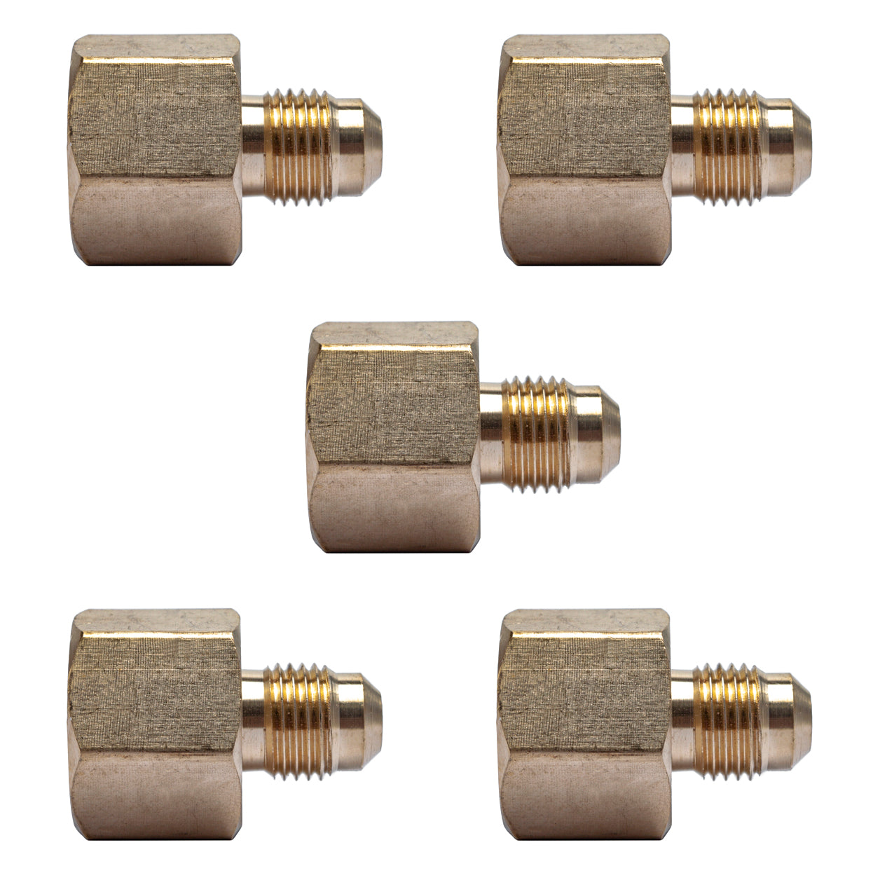 LTWFITTING Brass Flare 5/16 Inch OD x 1/2 Inch Female NPT Female Connector Tube Fitting(Pack of 5)