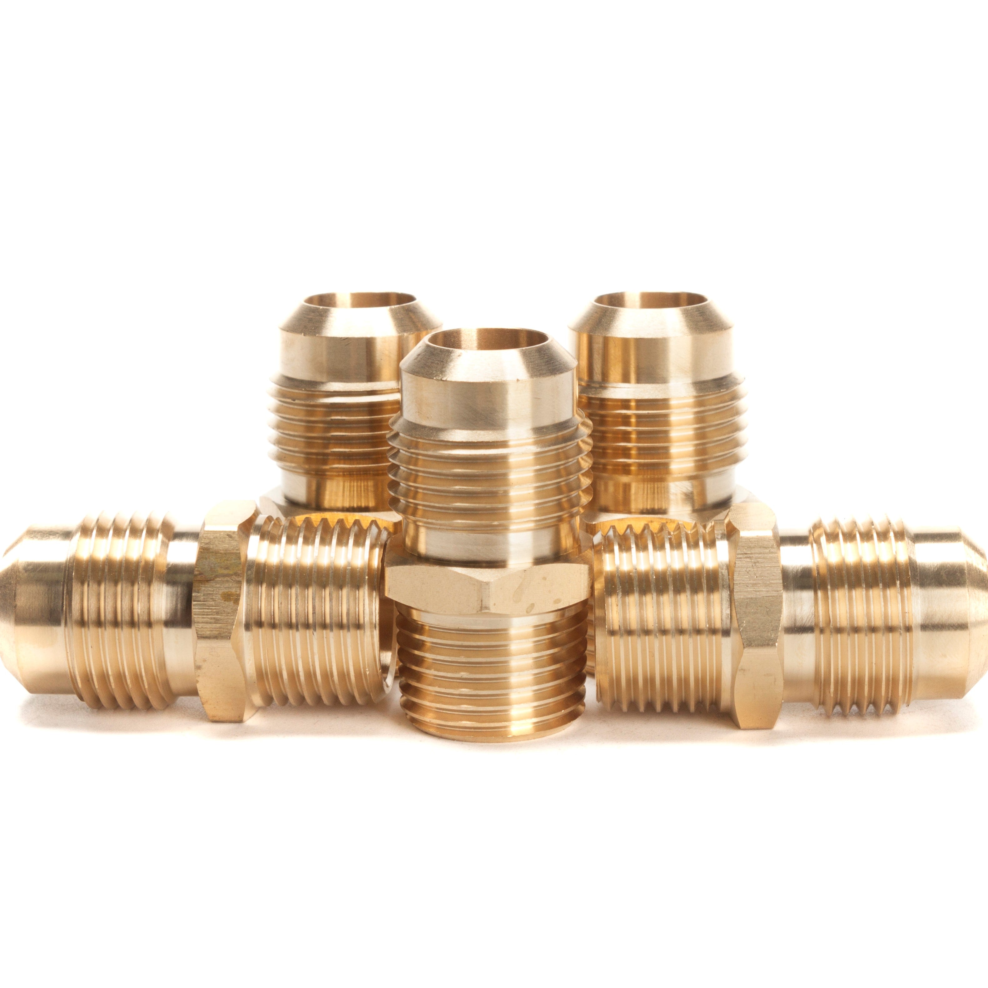 LTWFITTING Brass Flare 5/8 Inch OD x 1/2 Inch Male NPT Connector Tube Fitting (Pack of 5)