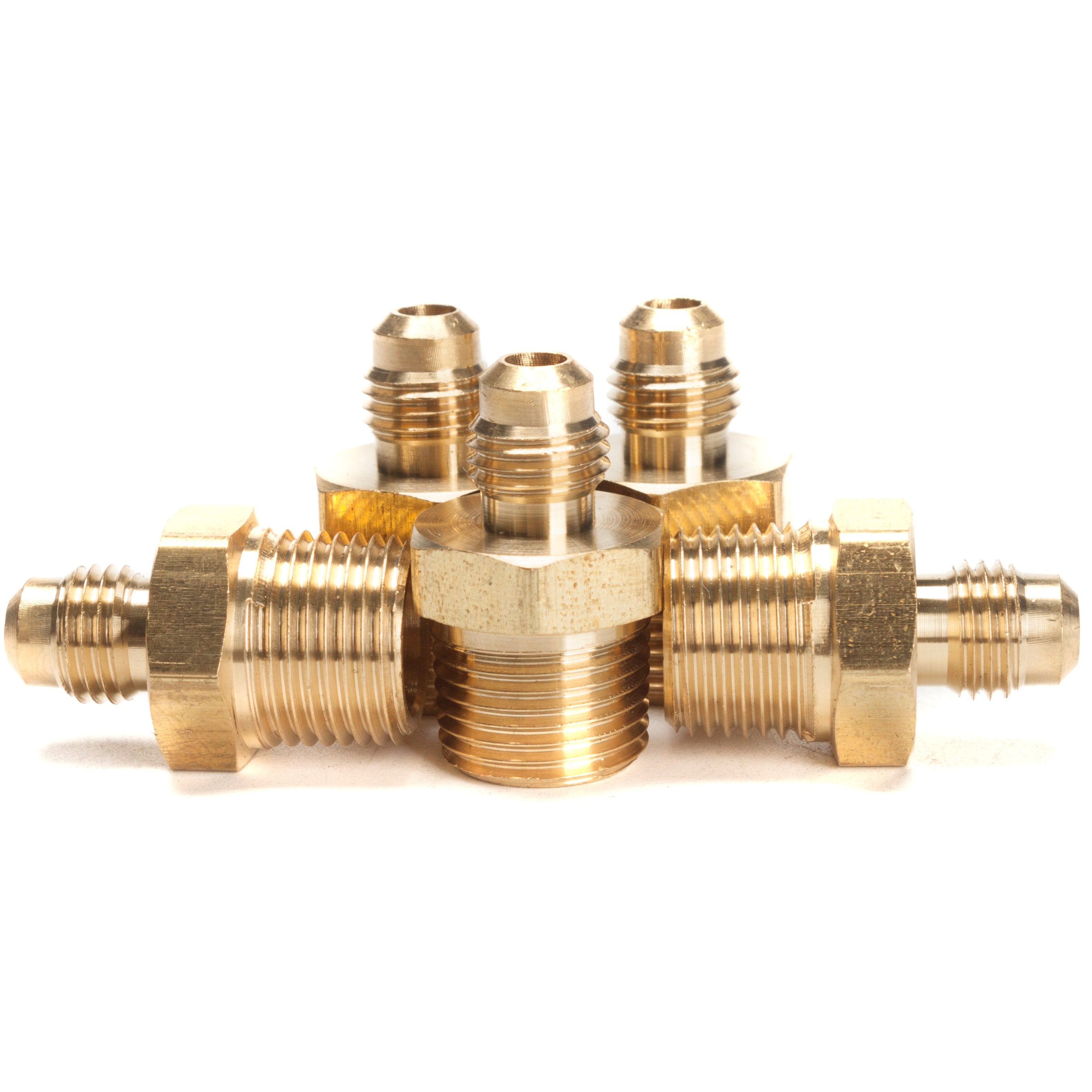 LTWFITTING Brass Flare 1/4 Inch OD x 3/8 Inch Male NPT Connector Tube Fitting(pack of 5)