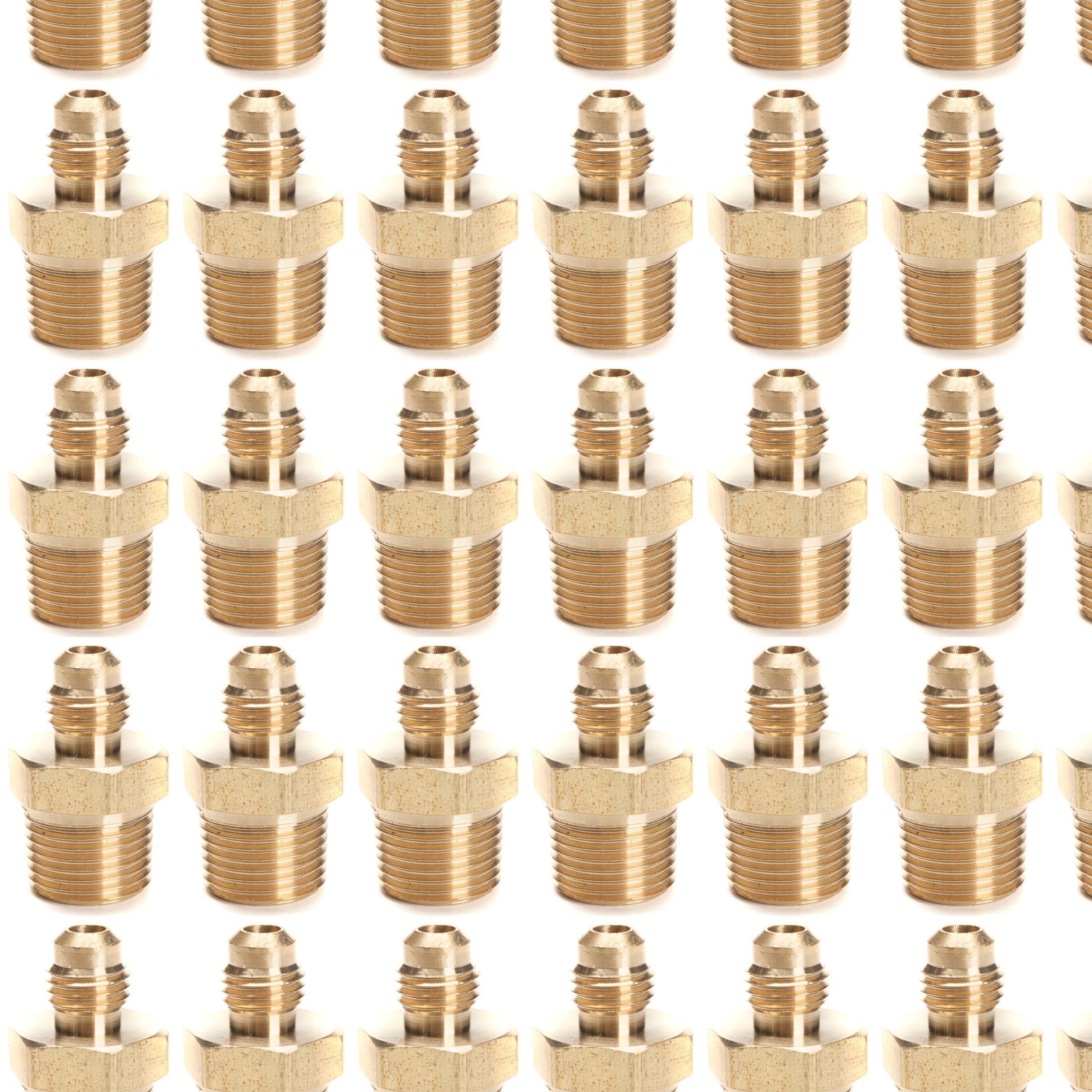 LTWFITTING Brass Flare 1/4 Inch OD x 3/8 Inch Male NPT Connector Tube Fitting(Pack of 250)