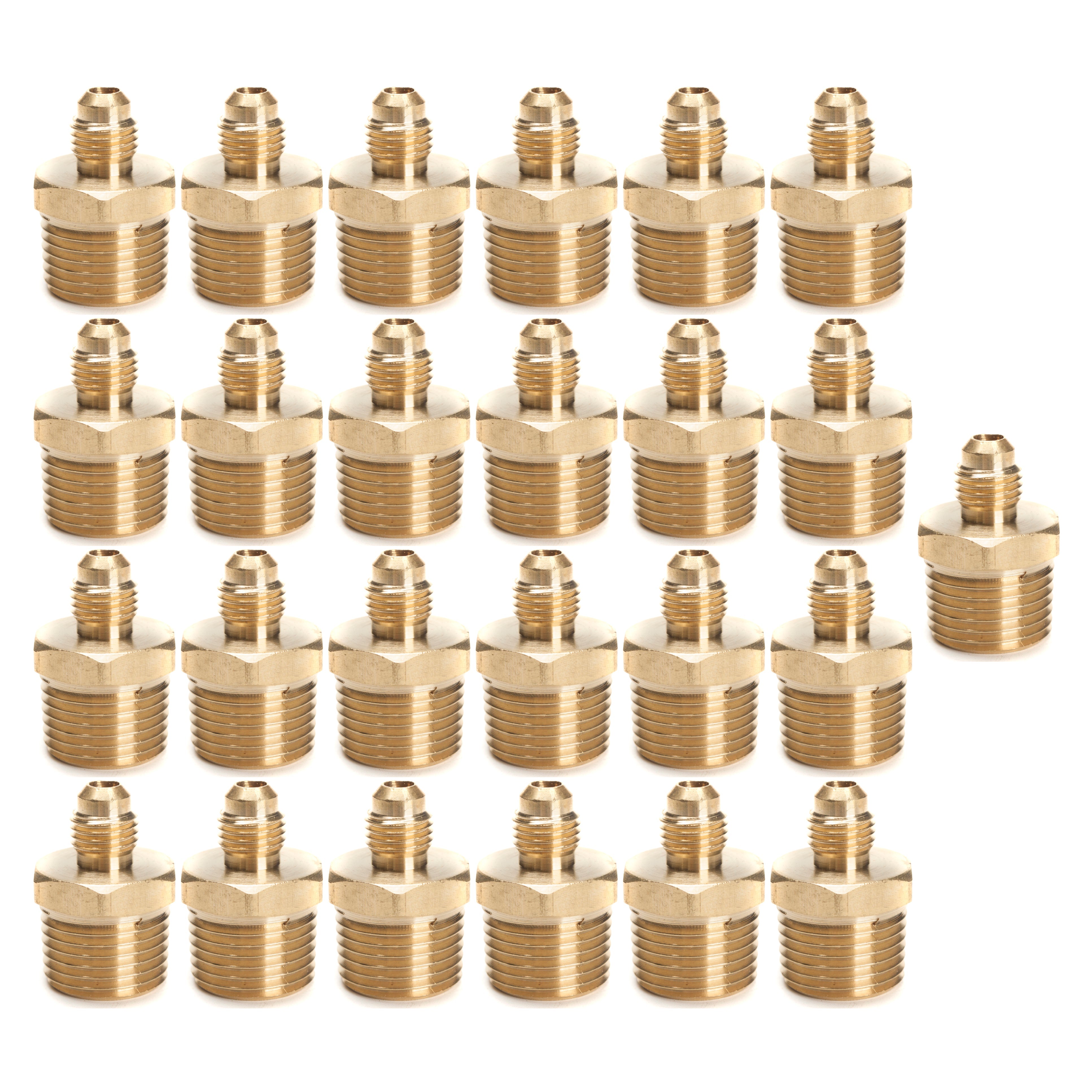 LTWFITTING Brass Flare 1/4 Inch OD x 1/2 Inch Male NPT Connector Tube