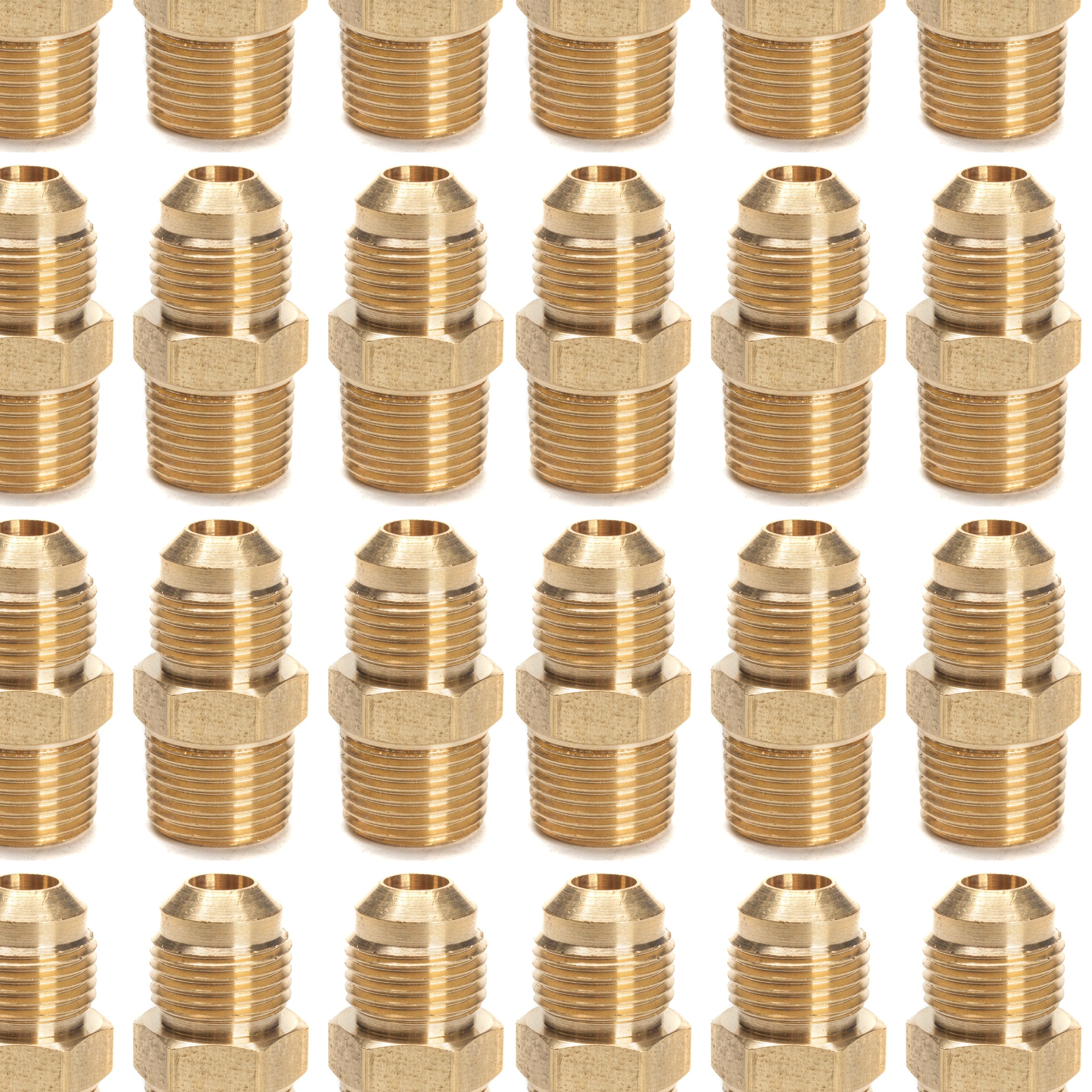 LTWFITTING Brass Flare 3/8 Inch OD x 3/8 Inch Male NPT Connector Tube Fitting (pack of 250)