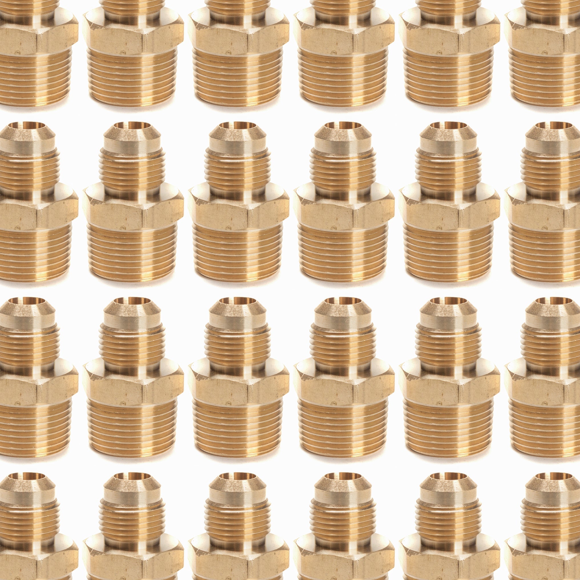 Brass Flare 1/2 Inch OD x 3/4 Inch Male NPT Connector Tube Fitting(Pack of 100)