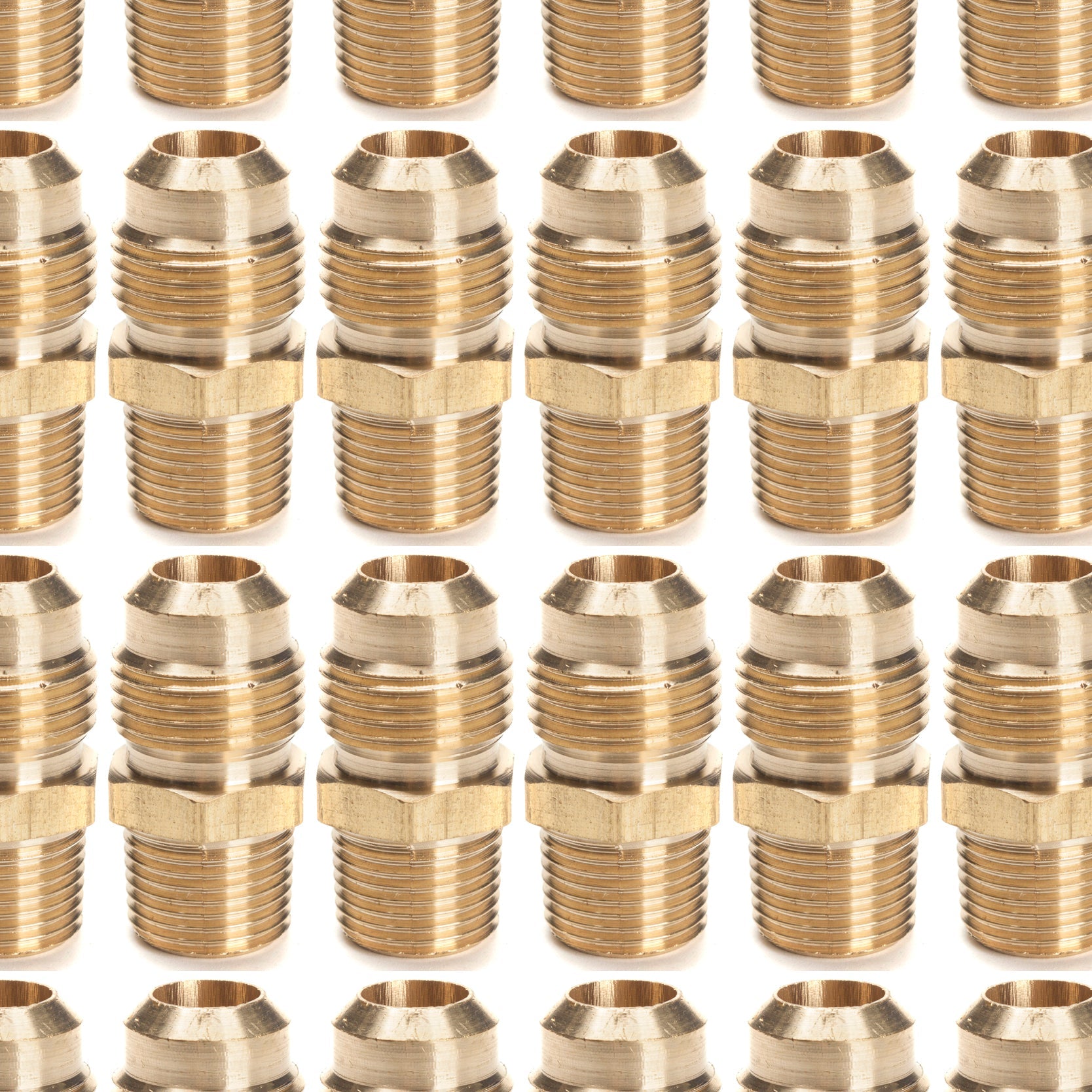 LTWFITTING Brass Flare 1/2 Inch OD x 3/8 Inch Male NPT Connector Tube Fitting(pack of 200)