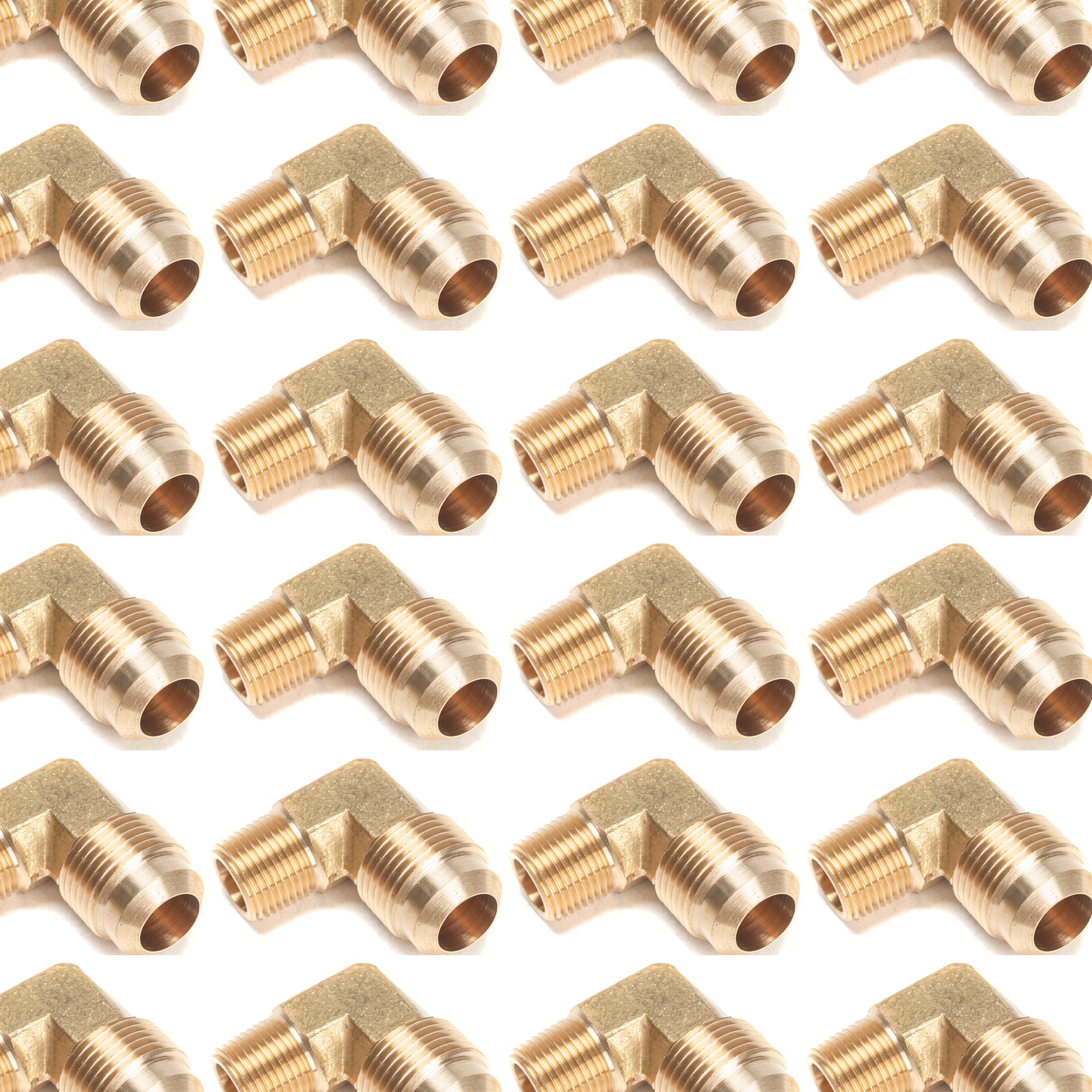 LTWFITTING Brass Flare 5/8 Inch OD x 3/8 Inch Male NPT 90 Degree Elbow Tube Fitting (Pack of 100)