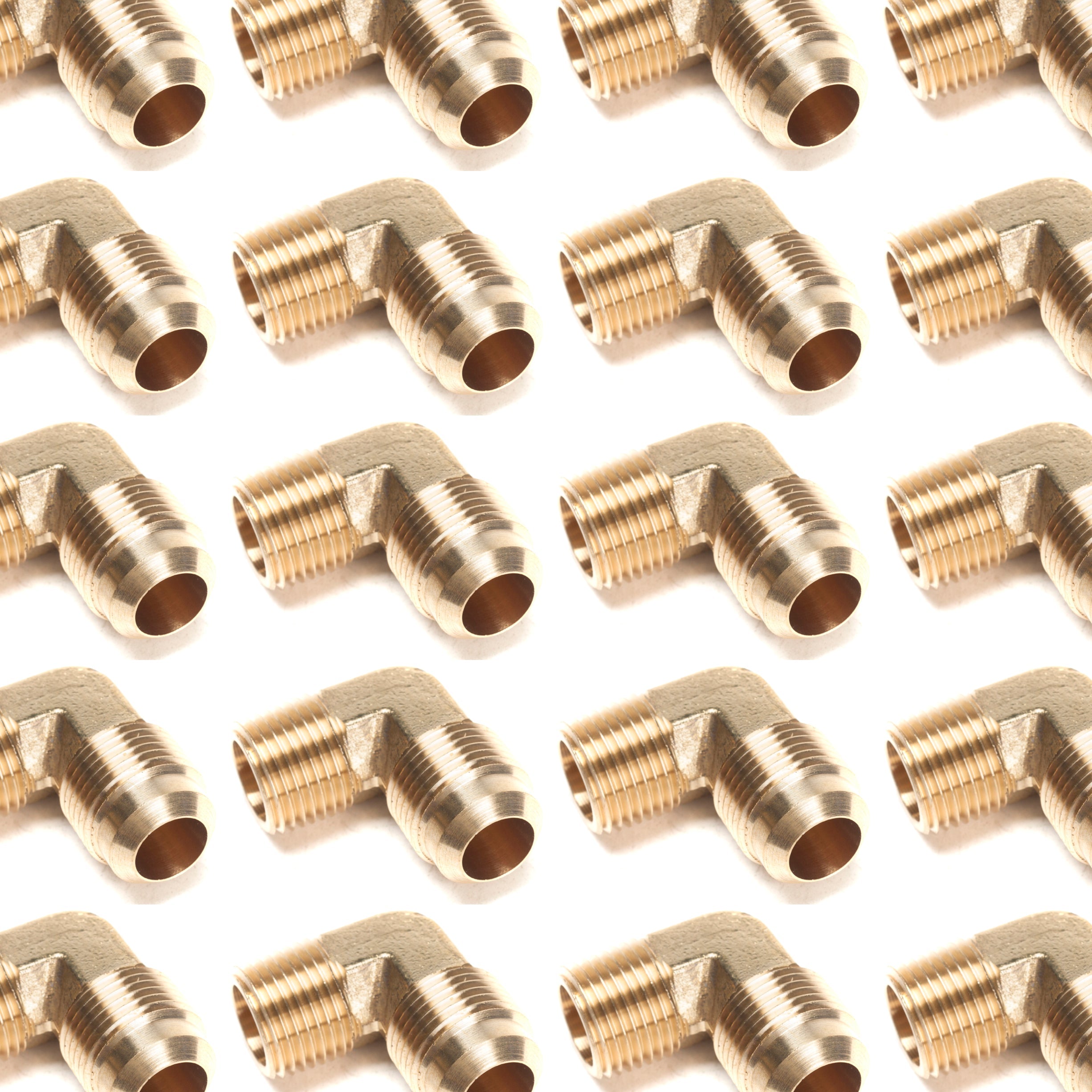 LTWFITTING Brass Flare 5/8 Inch OD x 1/2 Inch Male NPT 90 Degree Elbow Tube Fitting (Pack of 100)