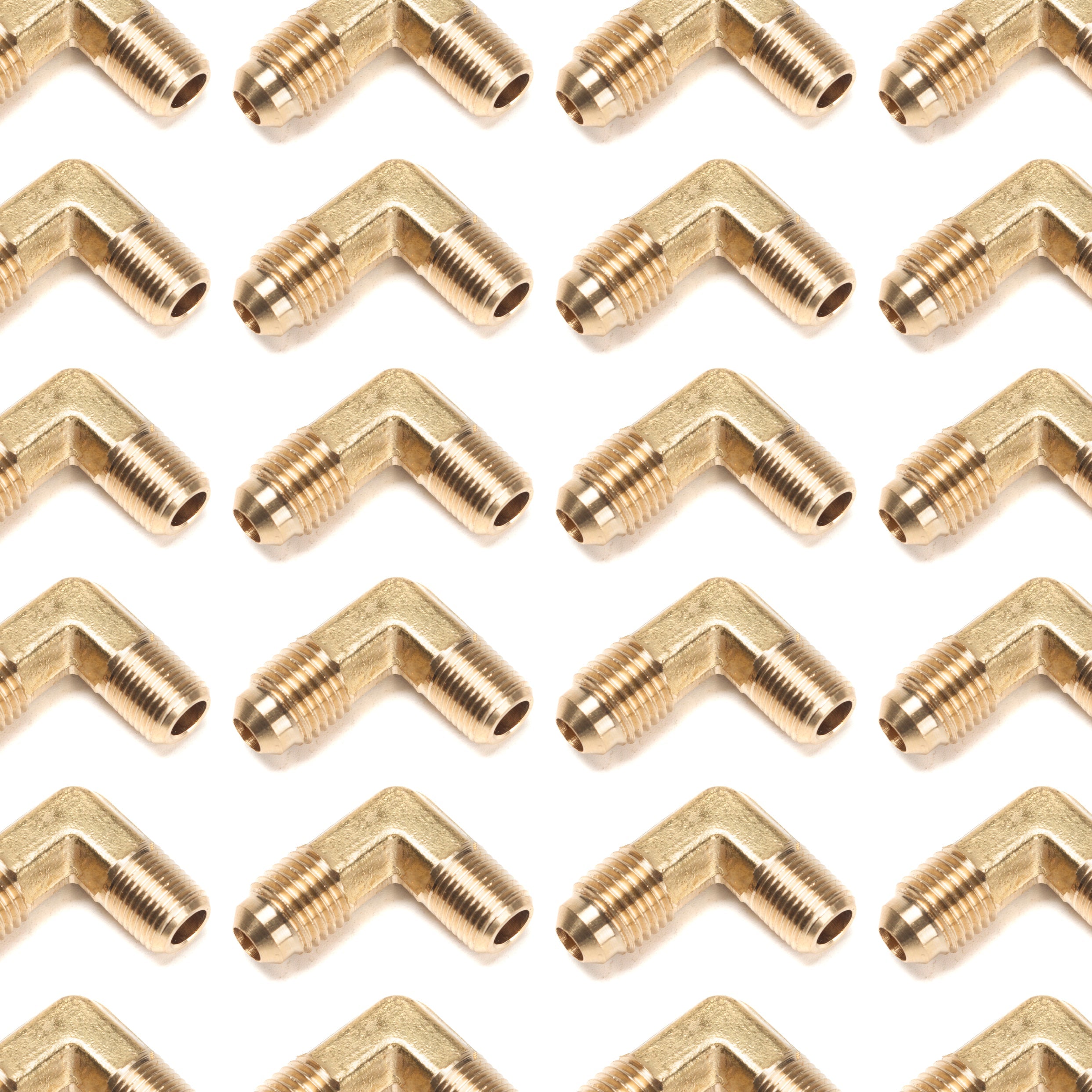 LTWFITTING Brass Flare 1/4 Inch OD x 1/8 Inch Male NPT 90 Degree Elbow Tube Fitting (Pack of 30)