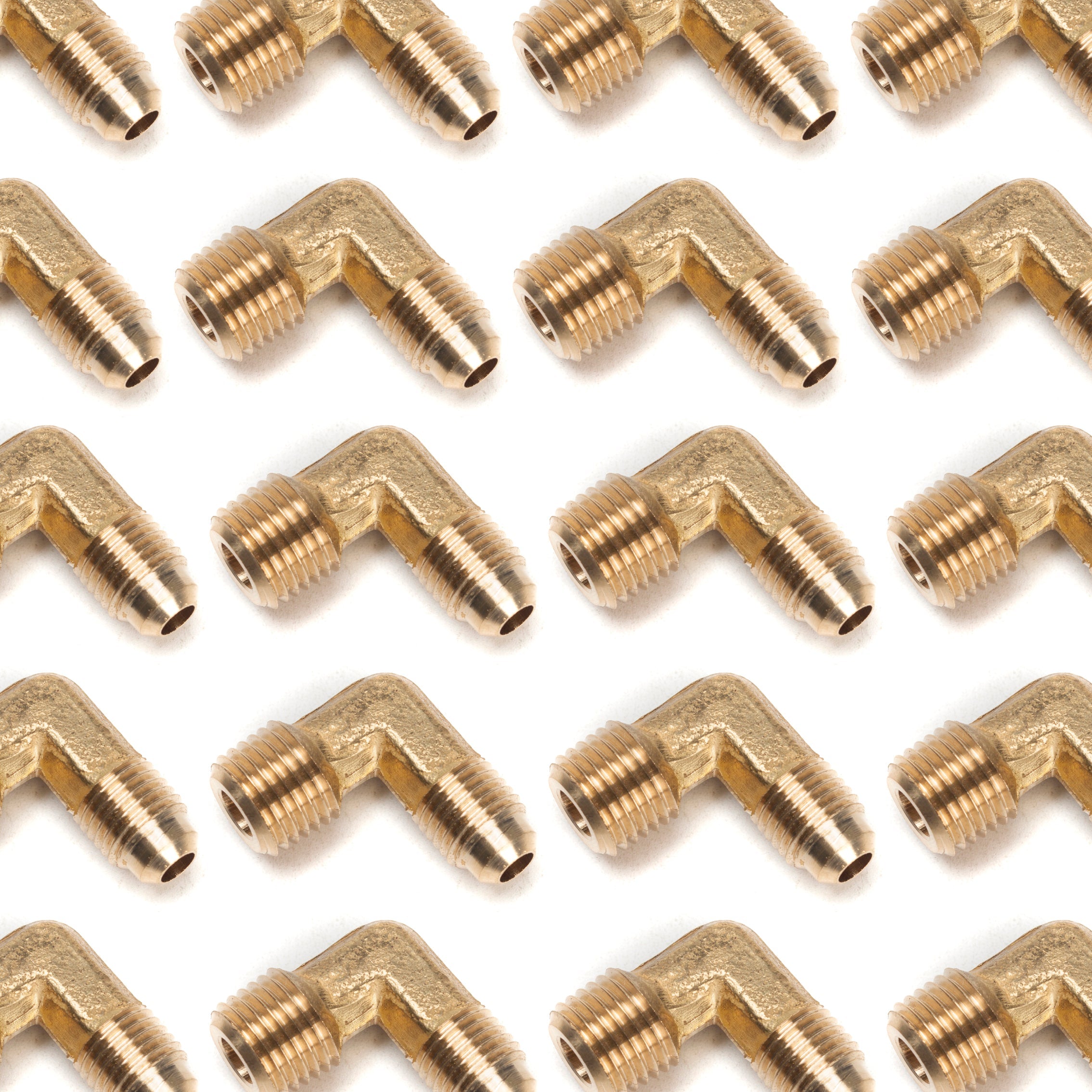 LTWFITTING Brass Flare 1/4 Inch OD x 1/4 Inch Male NPT 90 Degree Elbow Tube Fitting (Pack of 30)
