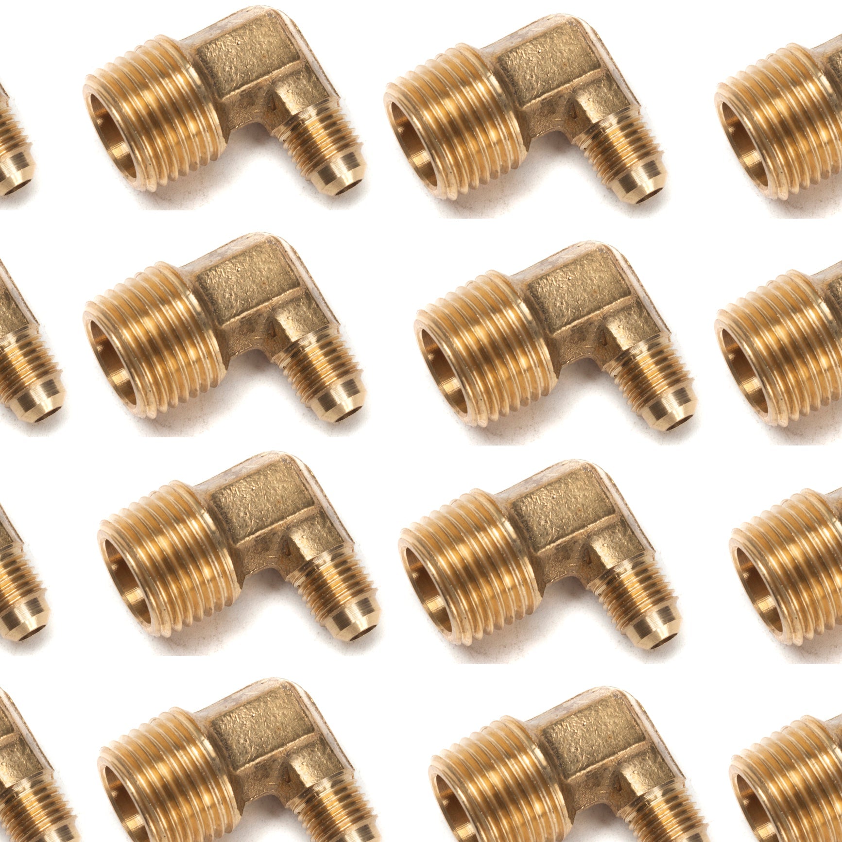 LTWFITTING Brass Flare 1/4 Inch OD x 1/2 Inch Male NPT 90 Degree Elbow Tube Fitting (Pack of 150)
