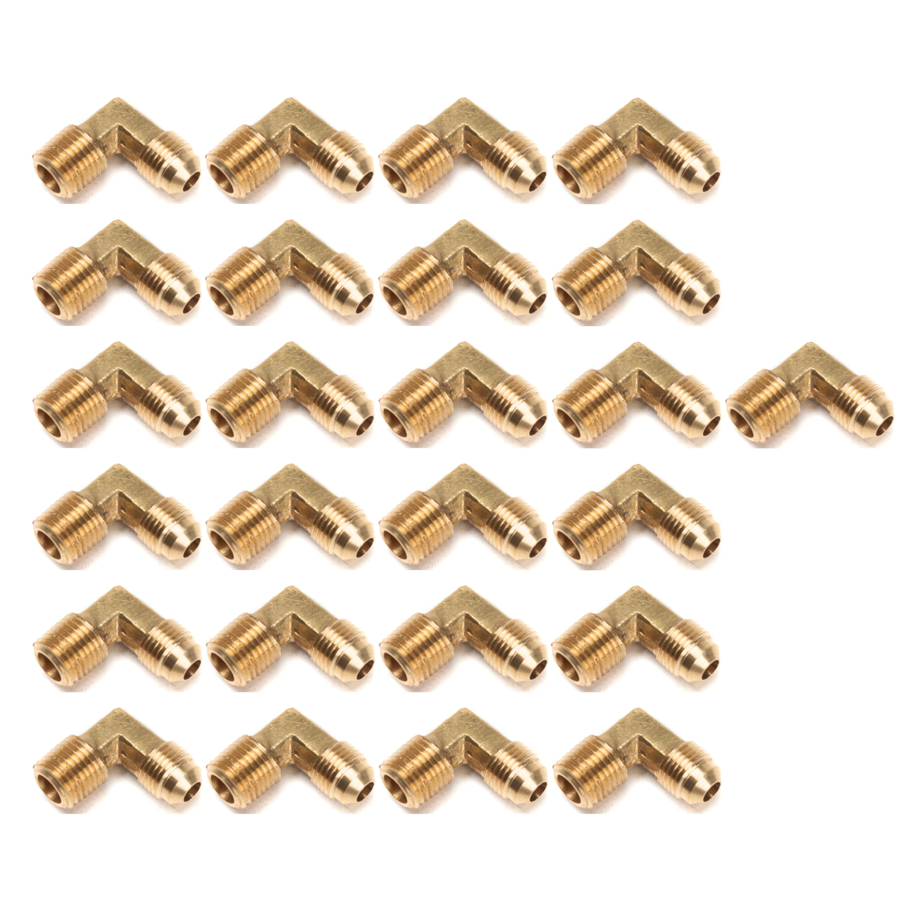 LTWFITTING Brass Flare 5/16 Inch OD x 1/4 Inch Male NPT 90 Degree Elbow Tube Fitting (Pack of 25)