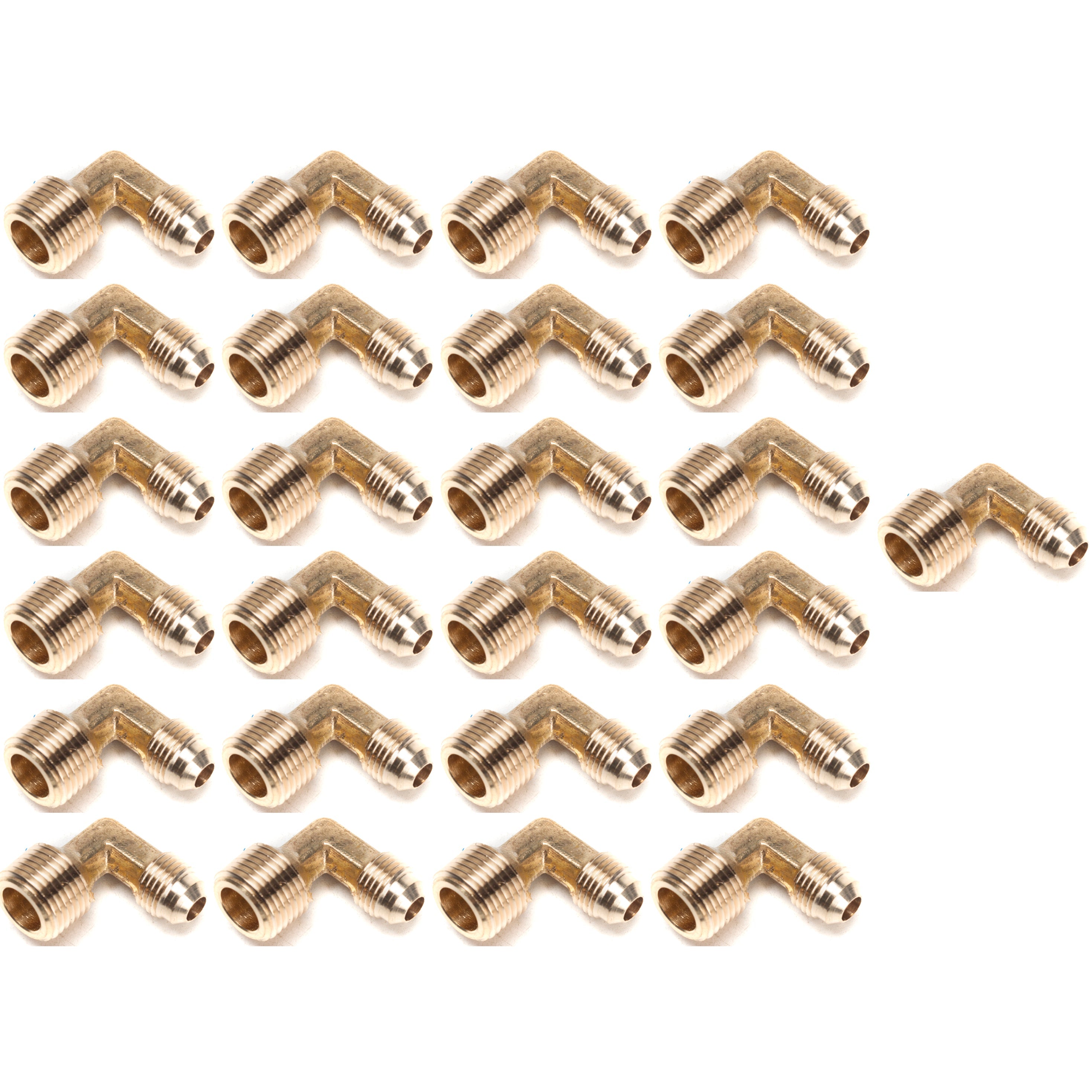 LTWFITTING Brass Flare 5/16 Inch OD x 3/8 Inch Male NPT 90 Degree Elbow Tube Fitting (Pack of 25)