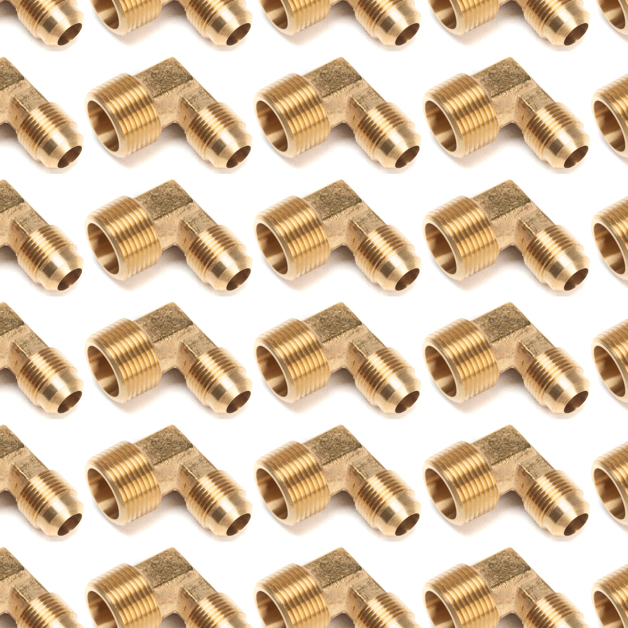 LTWFITTING Brass Flare 1/2 Inch OD x 3/4 Inch Male NPT 90 Degree Elbow Tube Fitting (Pack of 80)