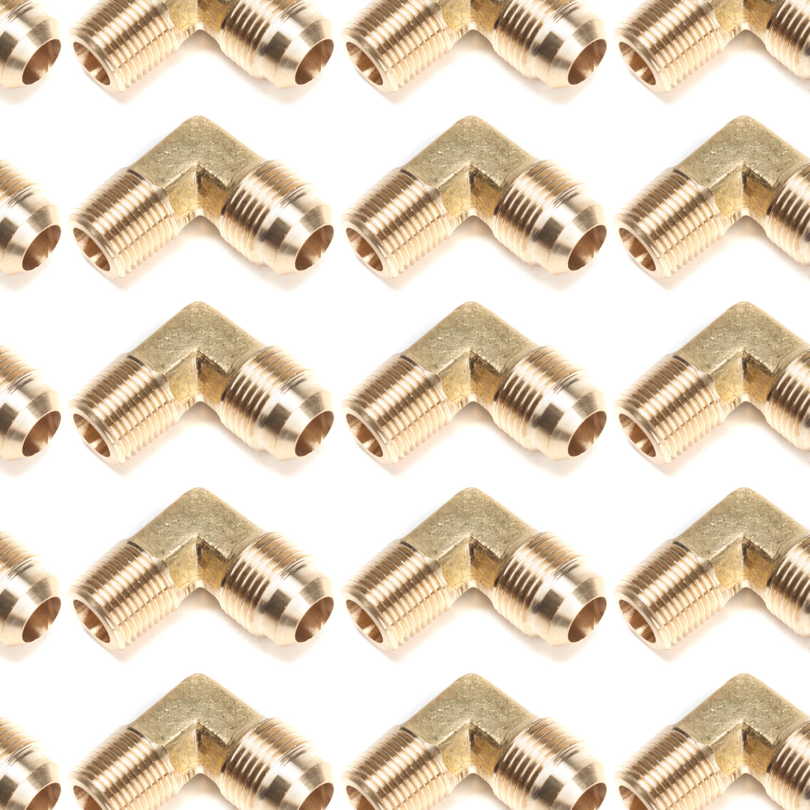 LTWFITTING Brass Flare 1/2 Inch OD x 3/8 Inch Male NPT 90 Degree Elbow Tube Fitting (Pack of 120)