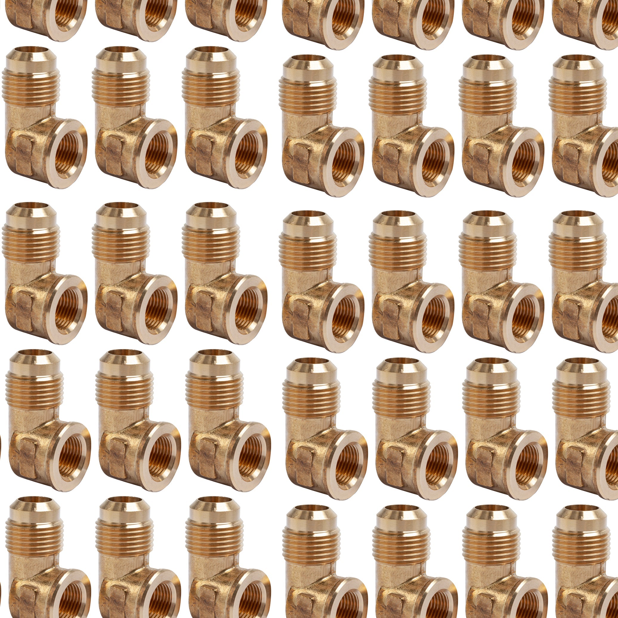 LTWFITTING Brass 5/8 Inch OD x 3/8 Inch Female NPT 45 Deg Flare 90 Degree Flare Elbow Tube Fitting(Pack of 70)