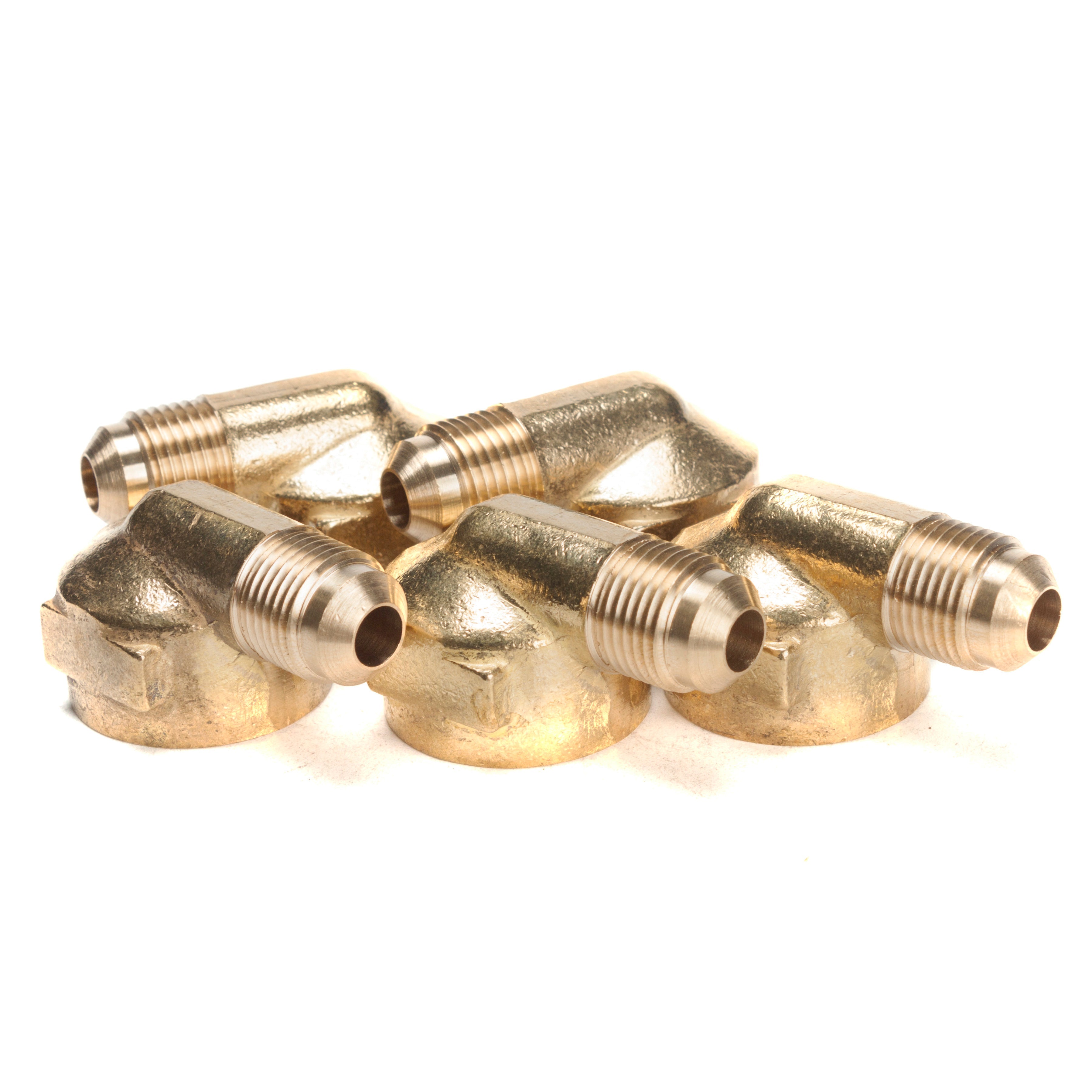 LTWFITTING Brass Flare 3/8 Inch OD x 3/4 Inch Female NPT 45 Deg Flare 90 Degree Elbow Tube Fitting(Pack of 5)