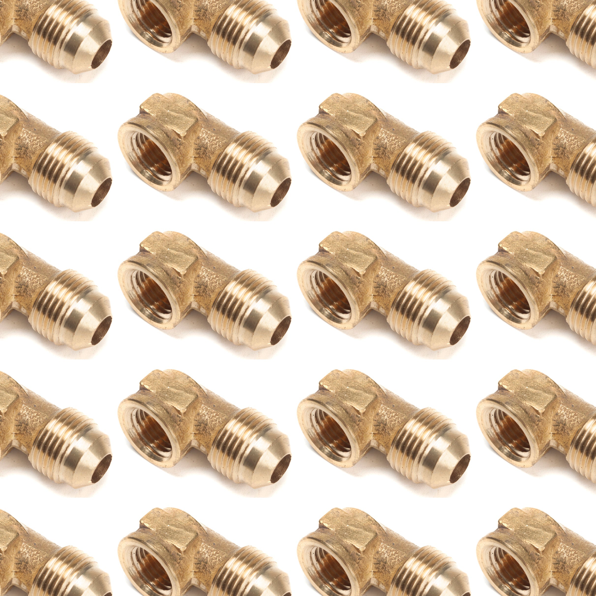 LTWFITTING Brass 3/8 Inch OD x 1/4 Inch Female NPT 45 Deg Flare 90 Degree Flare Elbow Tube Fitting(Pack of 200)