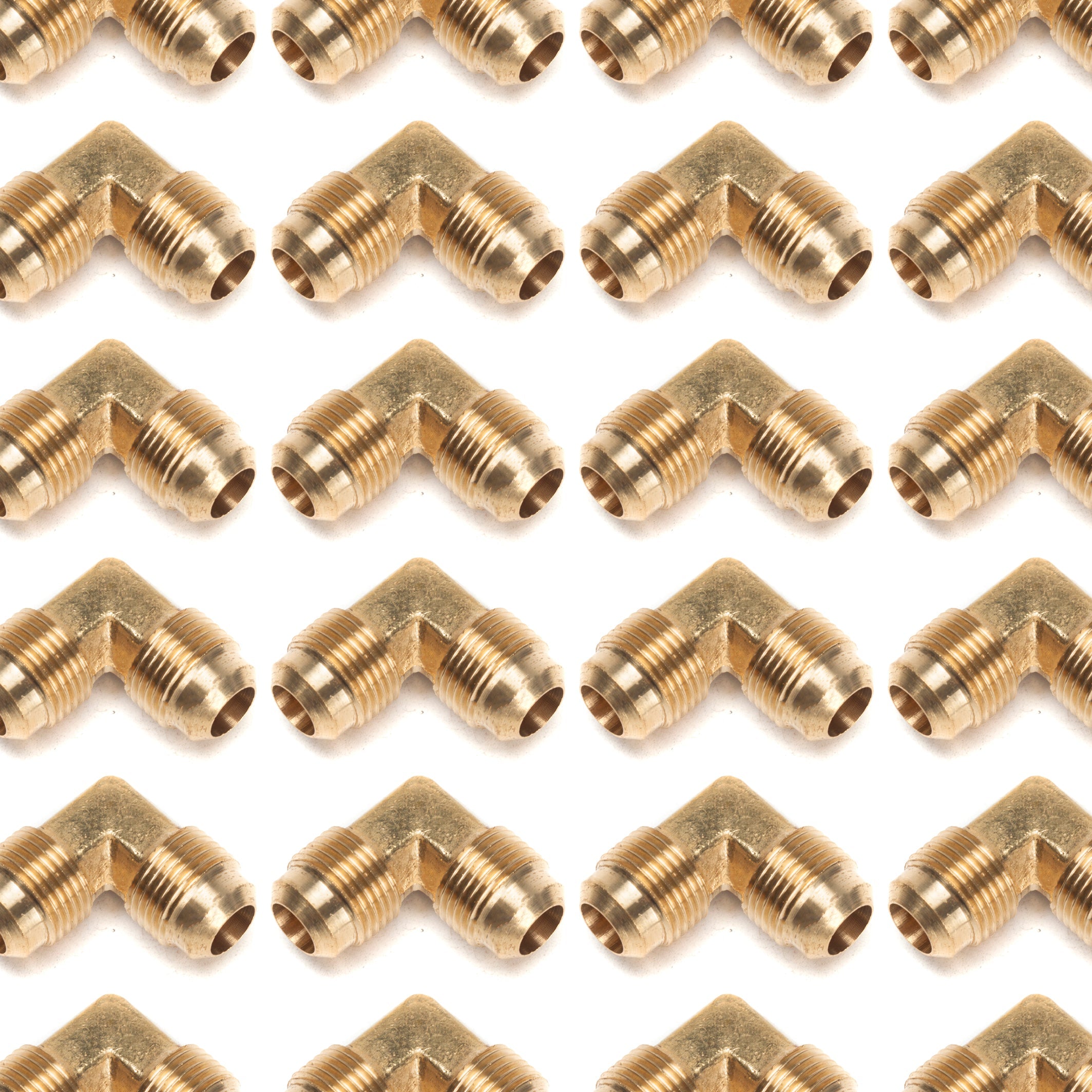 LTWFITTING Brass 1/2 Inch OD 90 Degree Flare Union Elbow,Brass Flare Tube Fitting(Pack of 100)