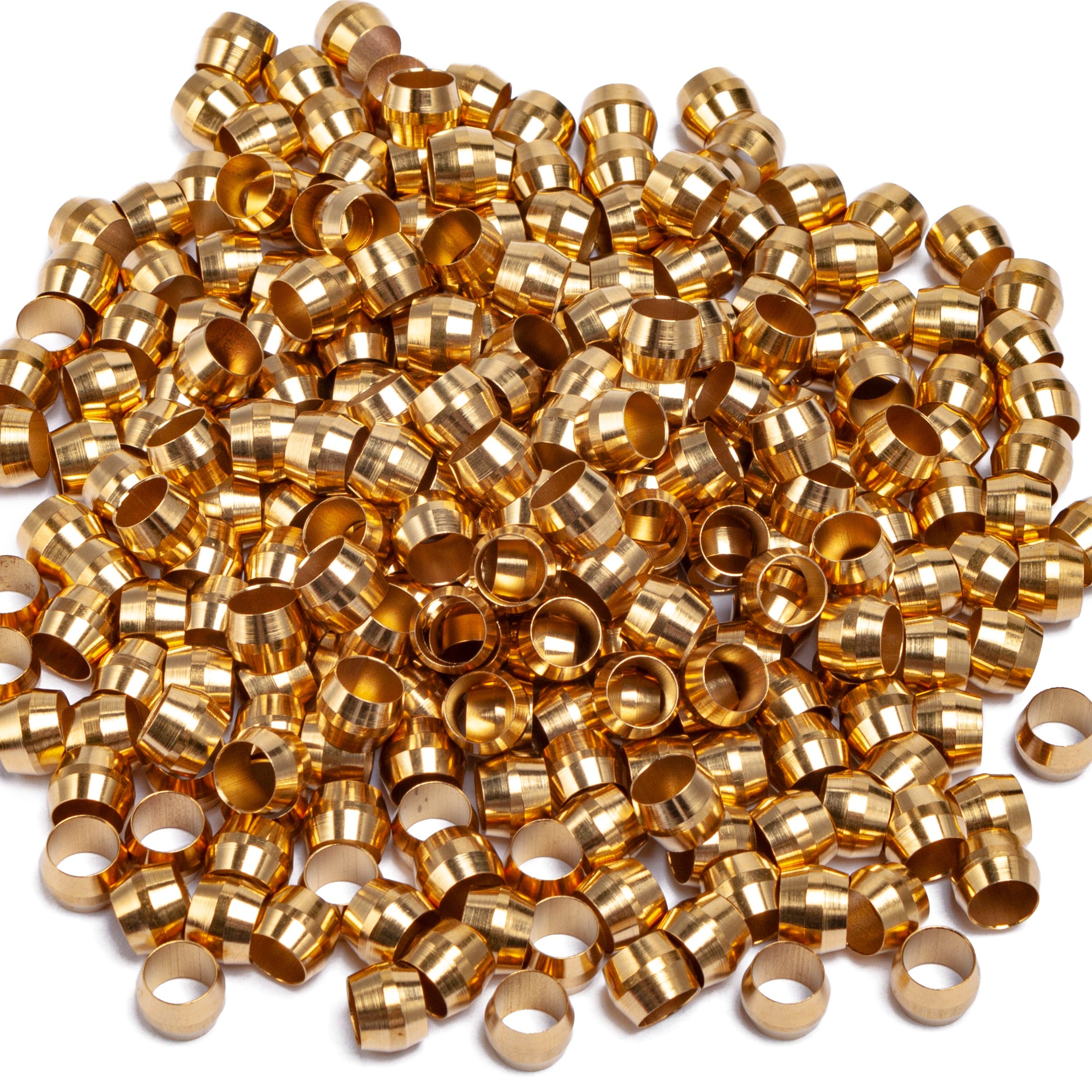 LTWFITTING 1/4-Inch Brass Compression Sleeves Ferrels,Brass Compression Fitting(Pack of 2000)
