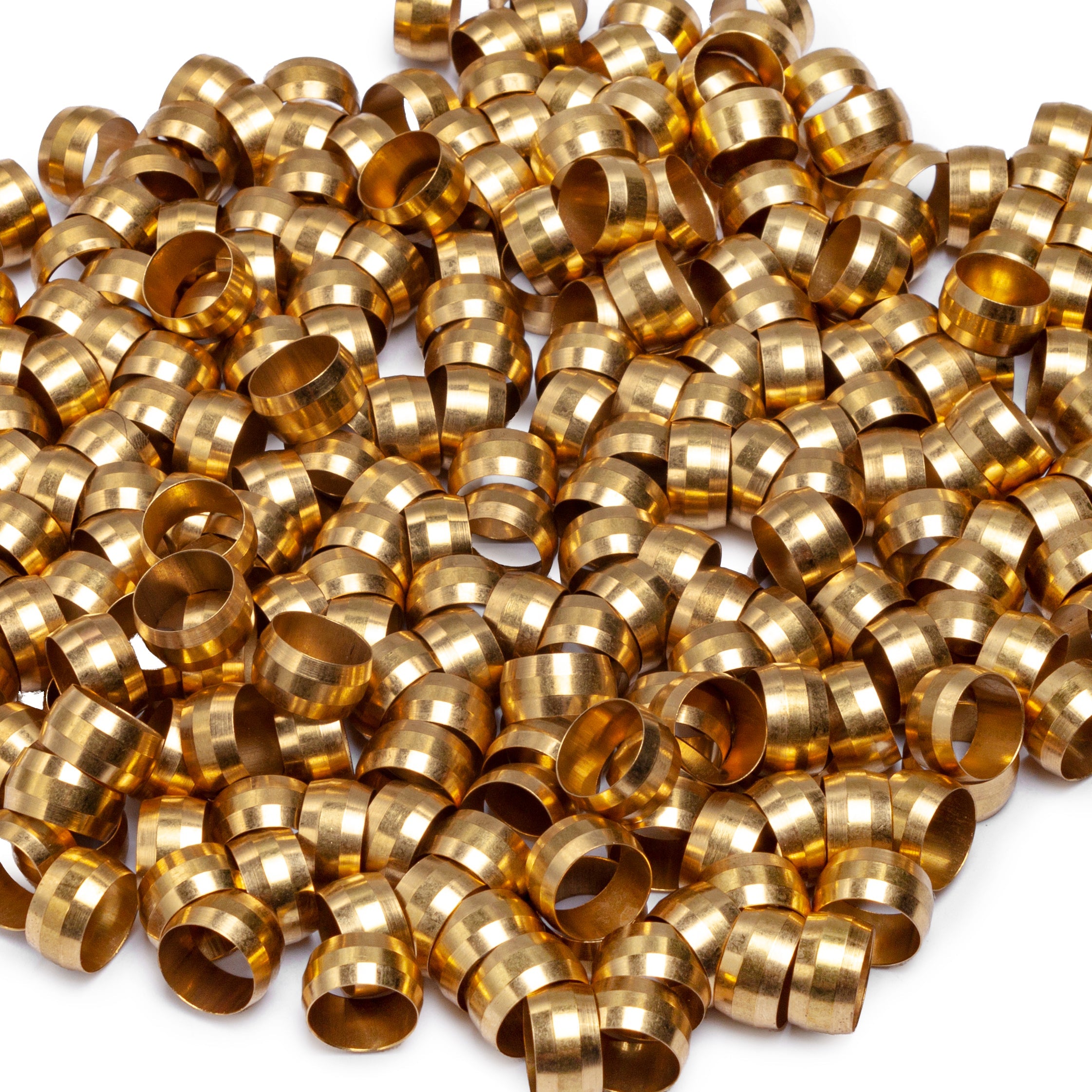 LTWFITTING 1/2-Inch Brass Compression Sleeves Ferrels,Brass Compression Fitting(Pack of 250)