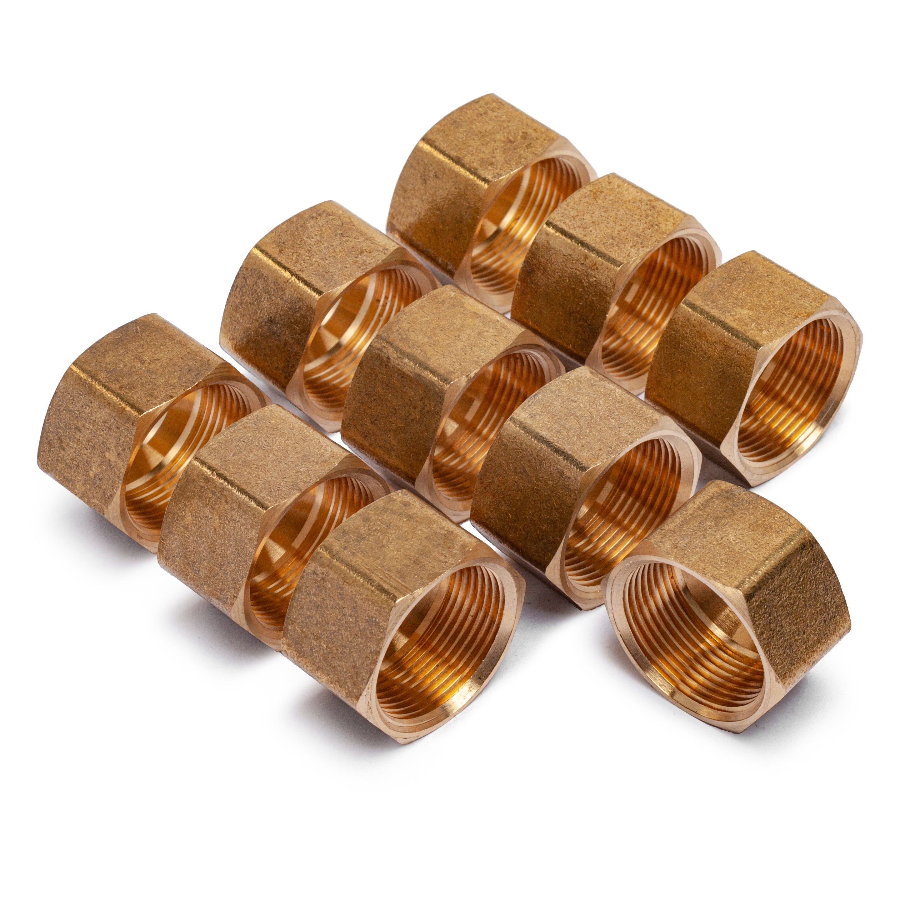 LTWFITTING 3/4-Inch Brass Compression Nut,Brass Compression Fitting(Pack of 10)