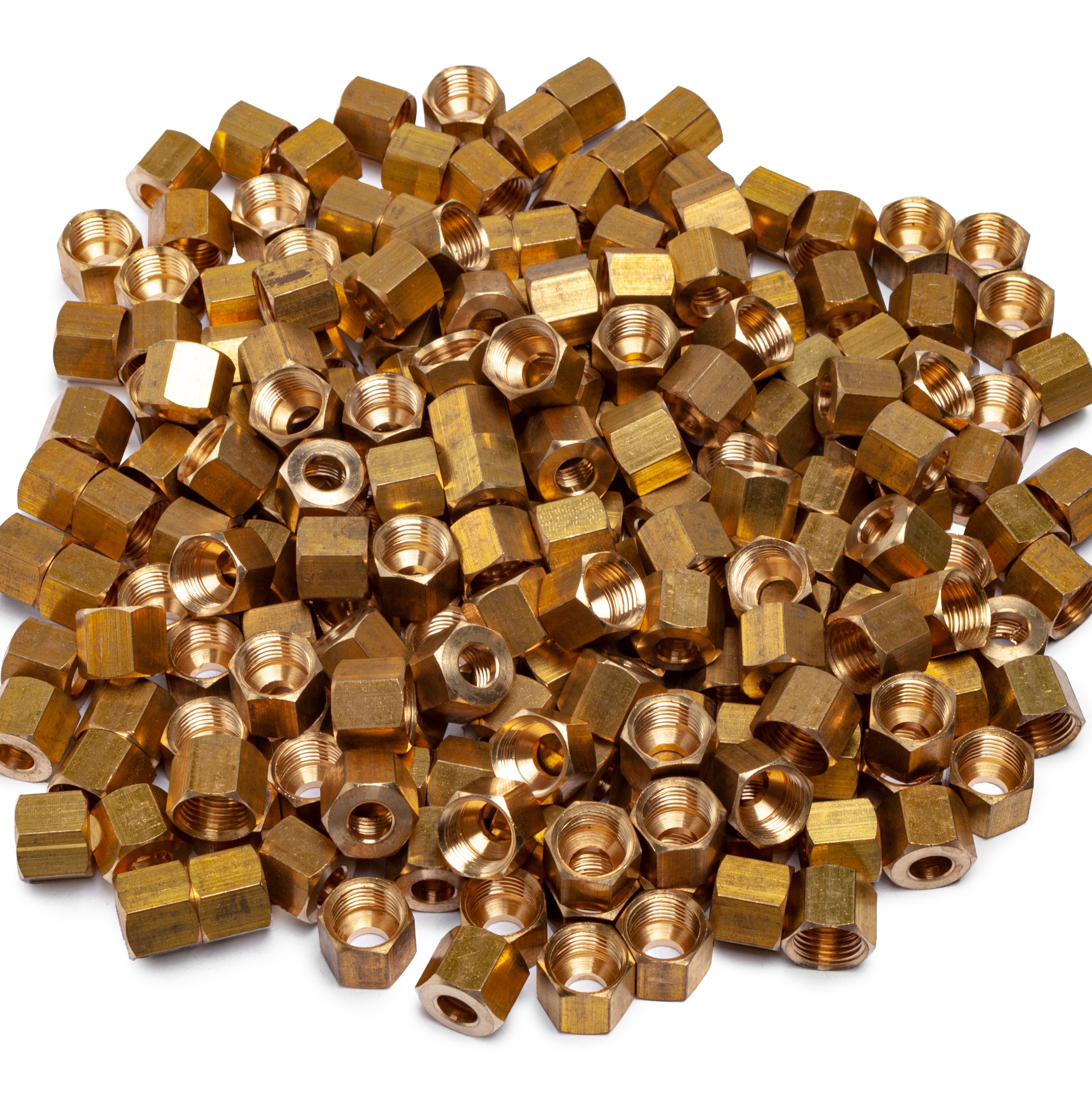 LTWFITTING 1/4-Inch Brass Compression Nut,Brass Compression Fitting(Pack of 1000)