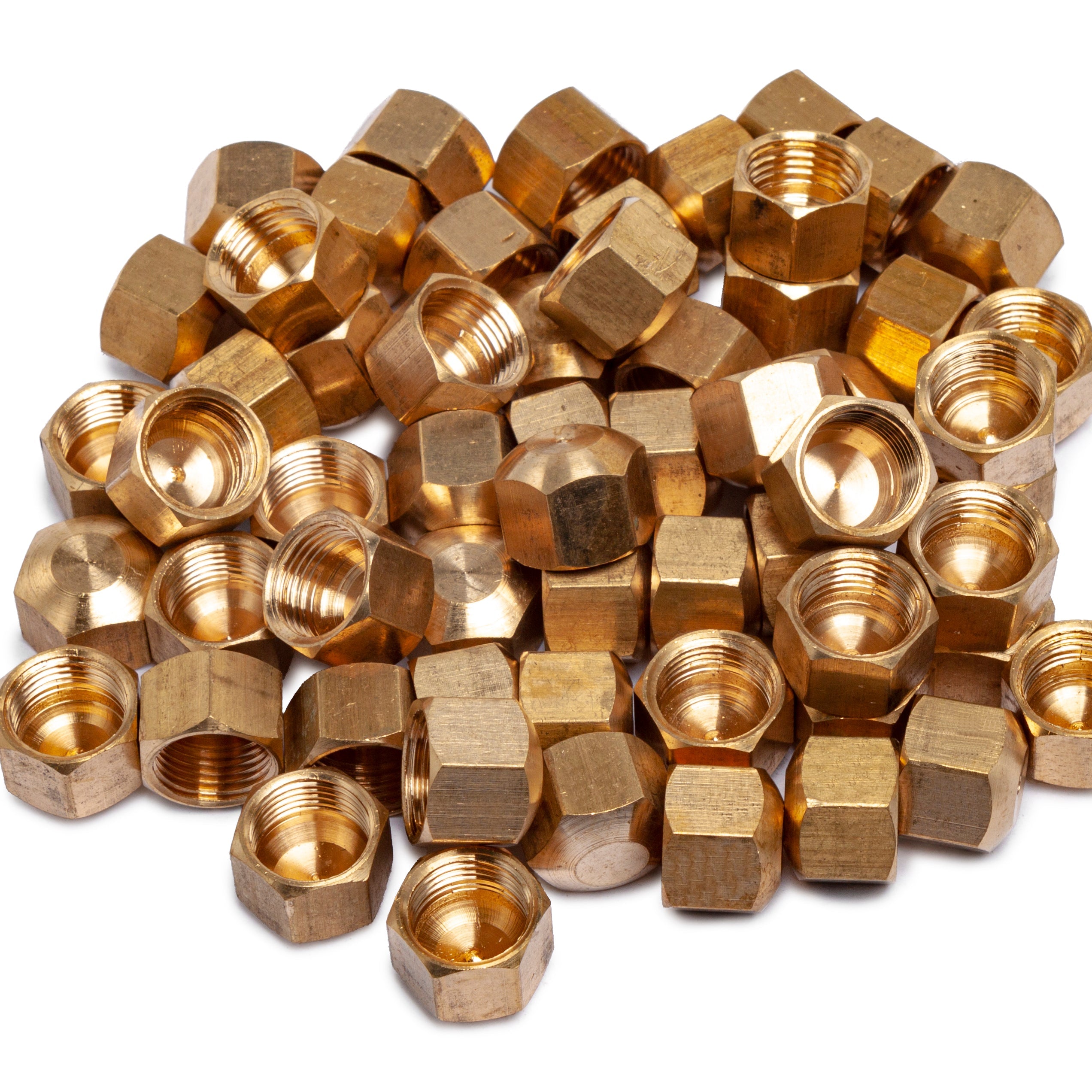 LTWFITTING 5/16-Inch Brass Compression Cap Stop Valve Cap,Brass Compression Fitting(Pack of 60)