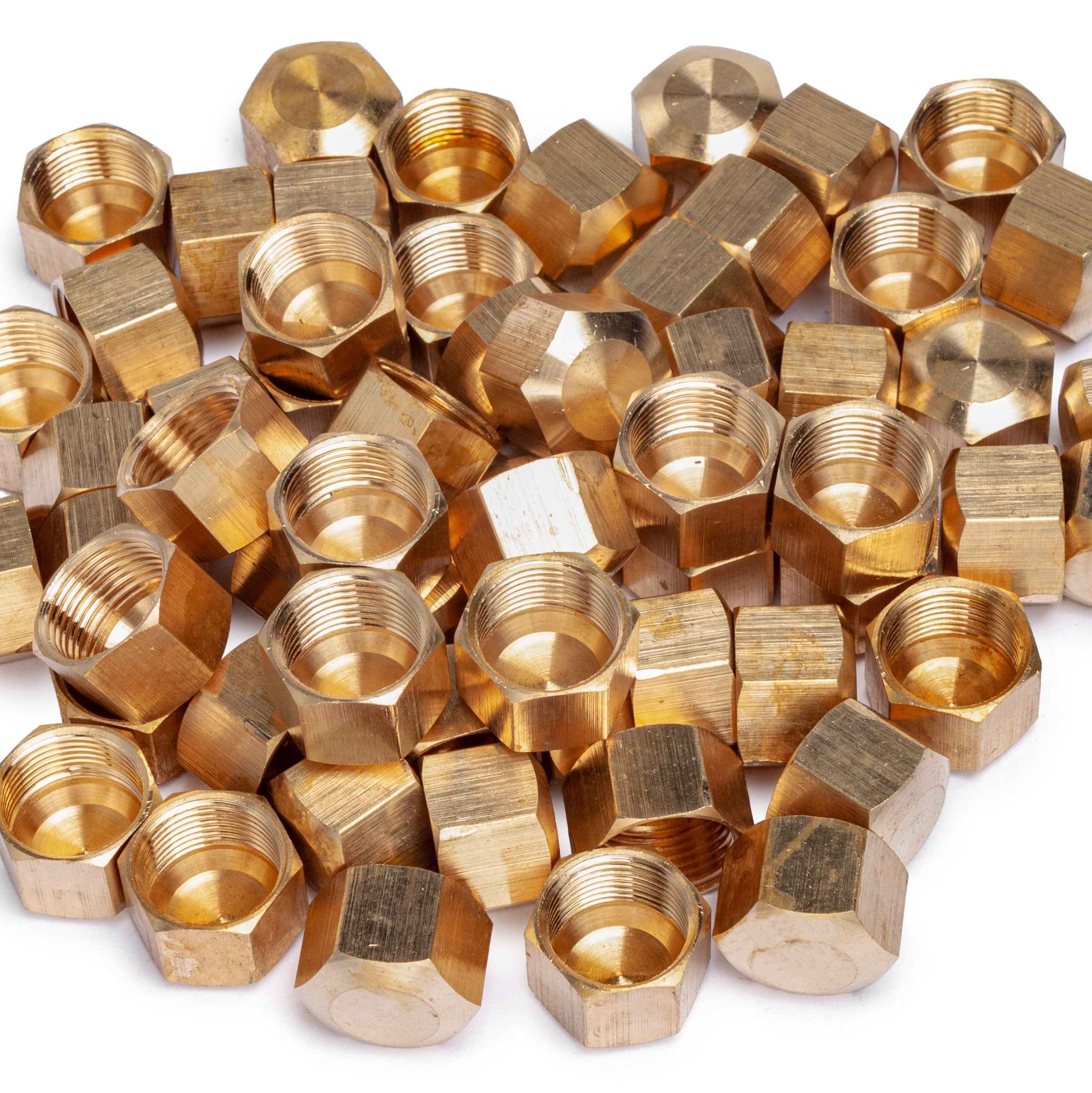 LTWFITTING 1/2-Inch Brass Compression Cap Stop Valve Cap,Brass Compression Fitting(Pack of 500)