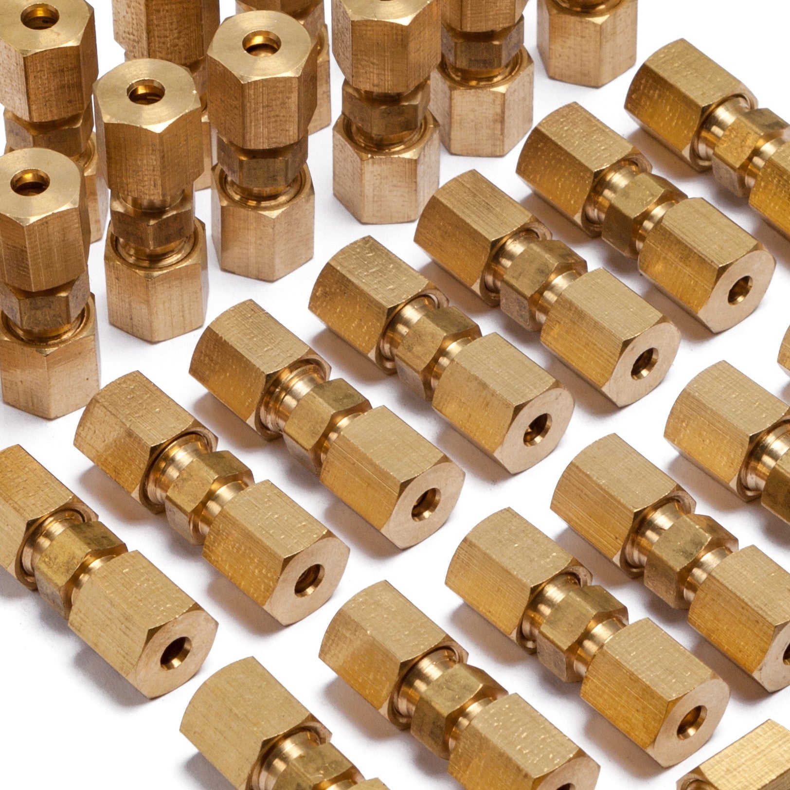 LTWFITTING 1/8-Inch OD Compression Union,Brass Compression Fitting(Pack of 500)