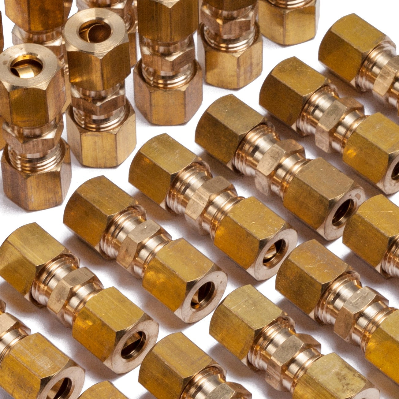 LTWFITTING 1/4-Inch OD Compression Union,Brass Compression Fitting(Pack of 300)