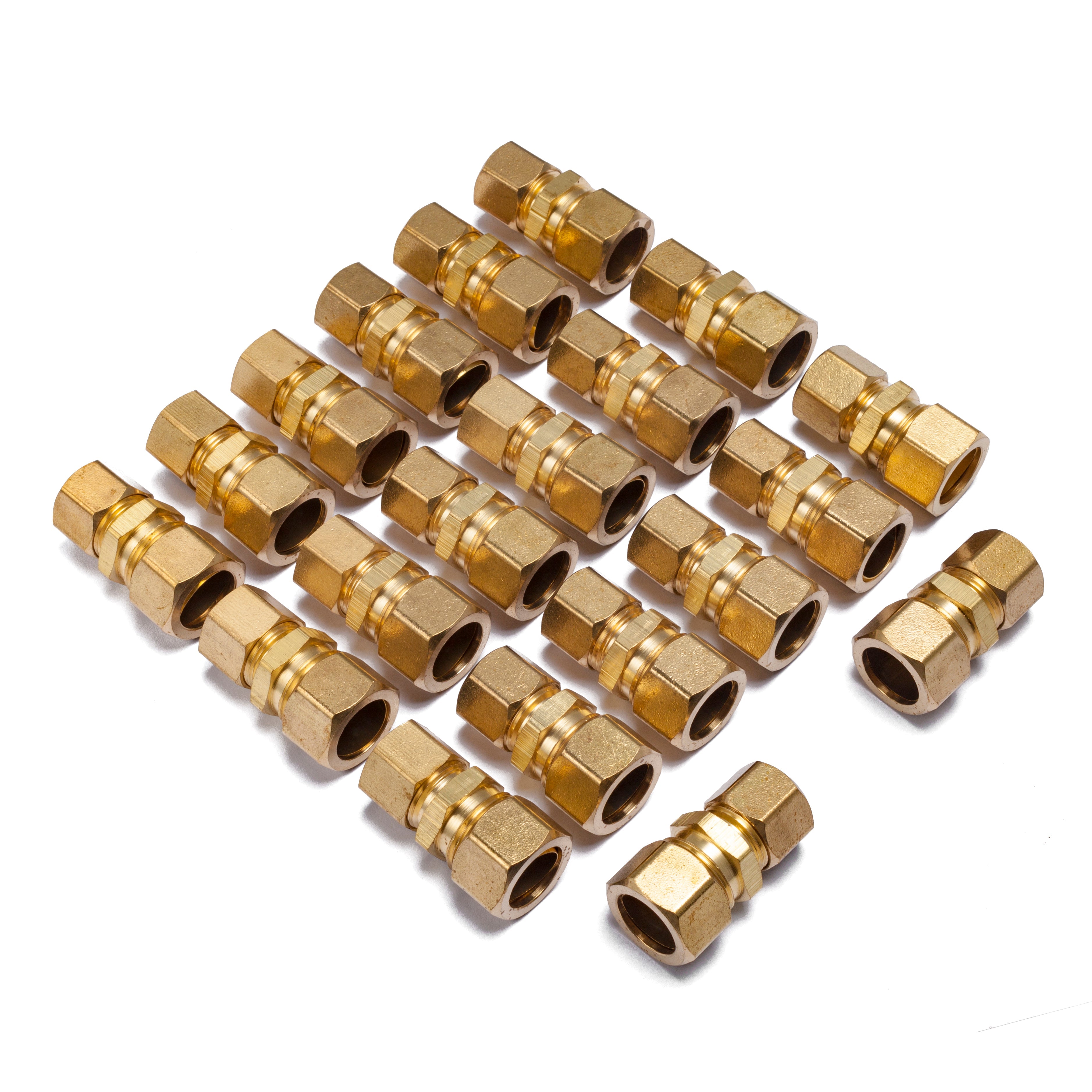 LTWFITTING 5/8-Inch OD x 1/2-Inch OD Compression Reducing Union,Brass Compression Fitting(Pack of 20)