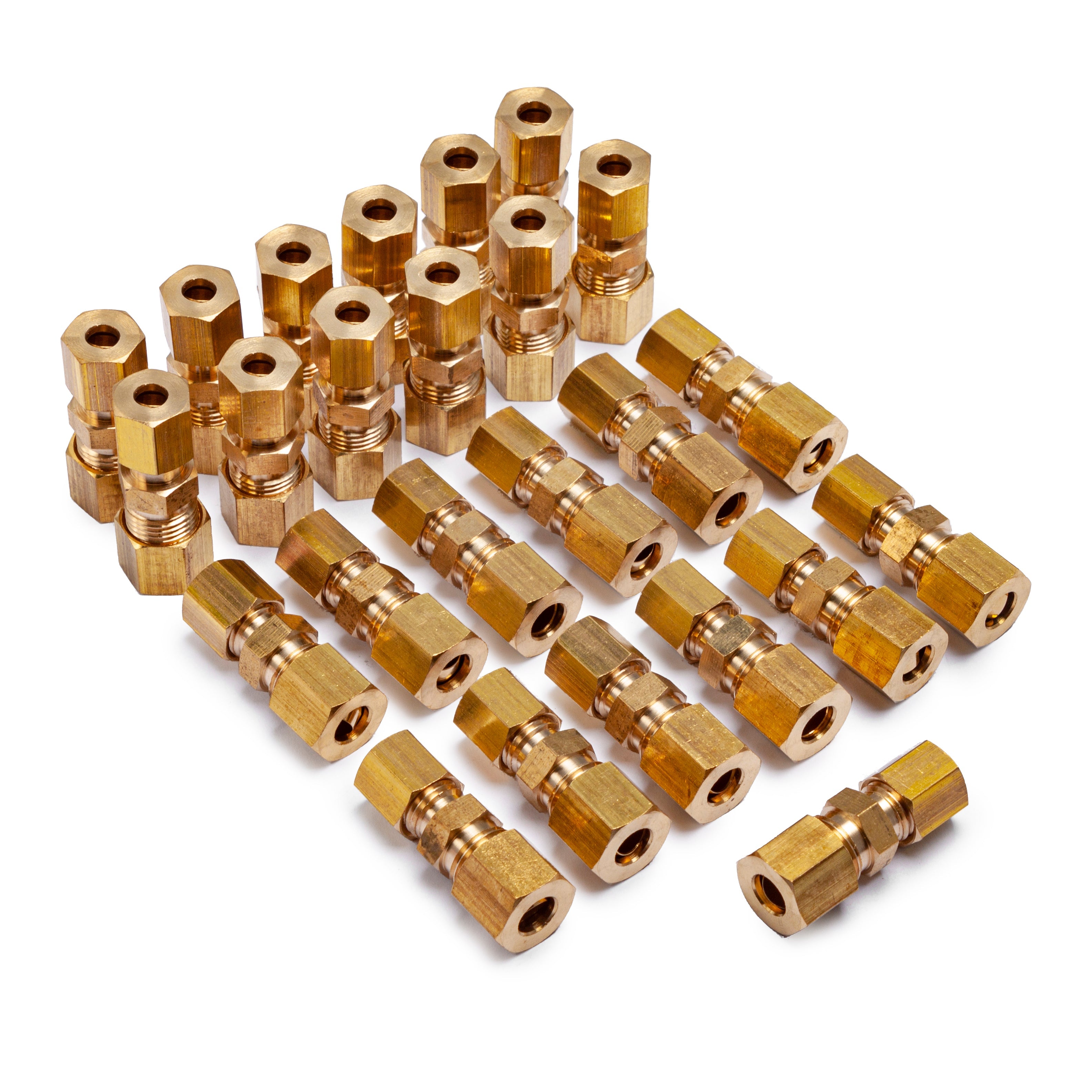 LTWFITTING Compression Reducing Union 3/16-Inch OD x 1/4-Inch OD Brass Fitting (Pack of 25)