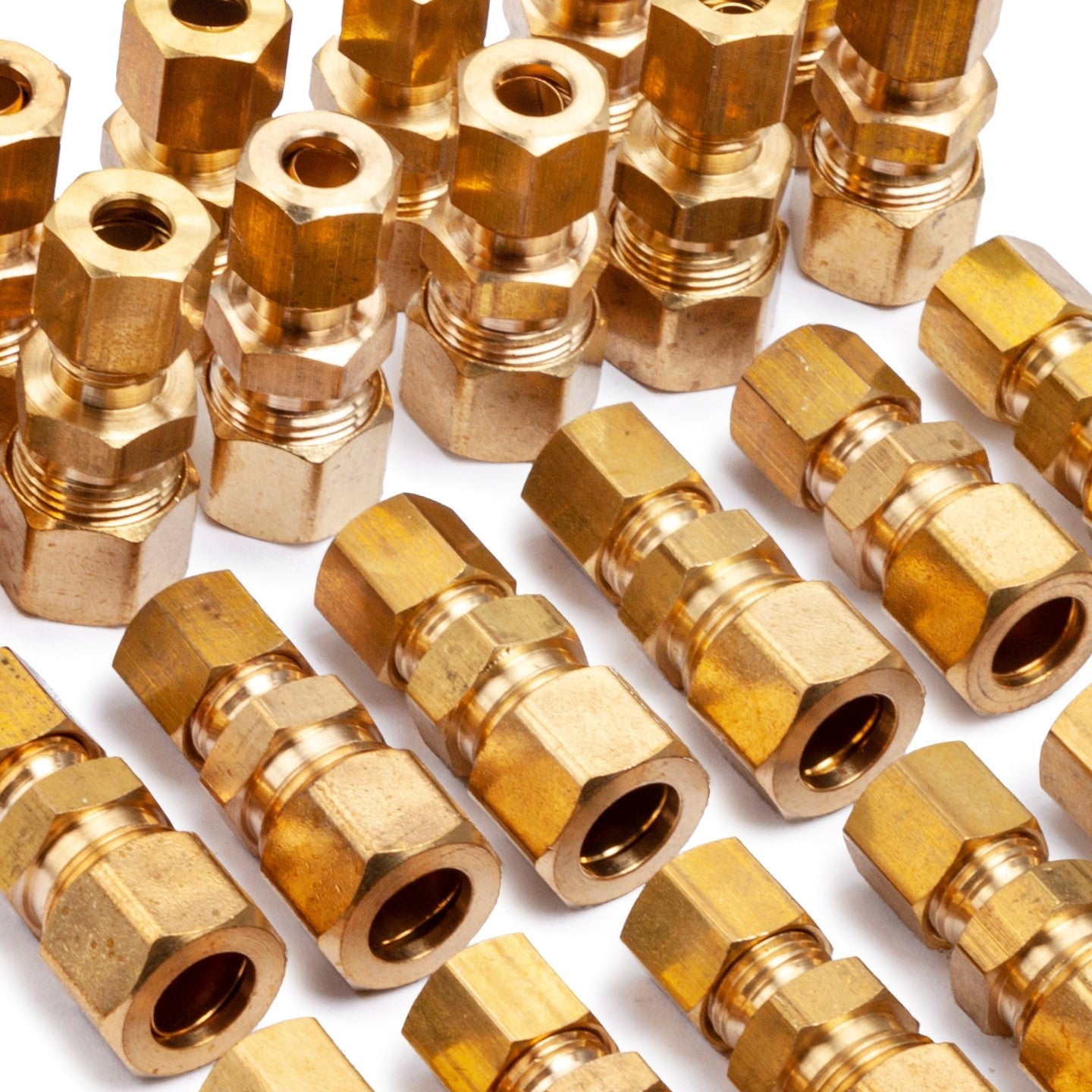 LTWFITTING 3/8-Inch OD x 1/4-Inch OD Compression Reducing Union,Brass Compression Fitting(Pack of 200)