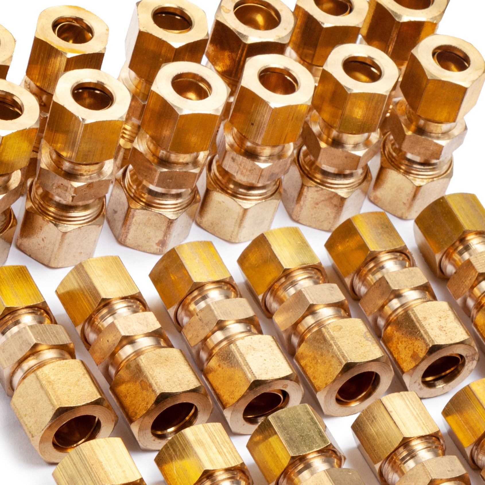 LTWFITTING 3/8-Inch OD x 5/16-Inch OD Compression Reducing Union,Brass Compression Fitting(Pack of 200)