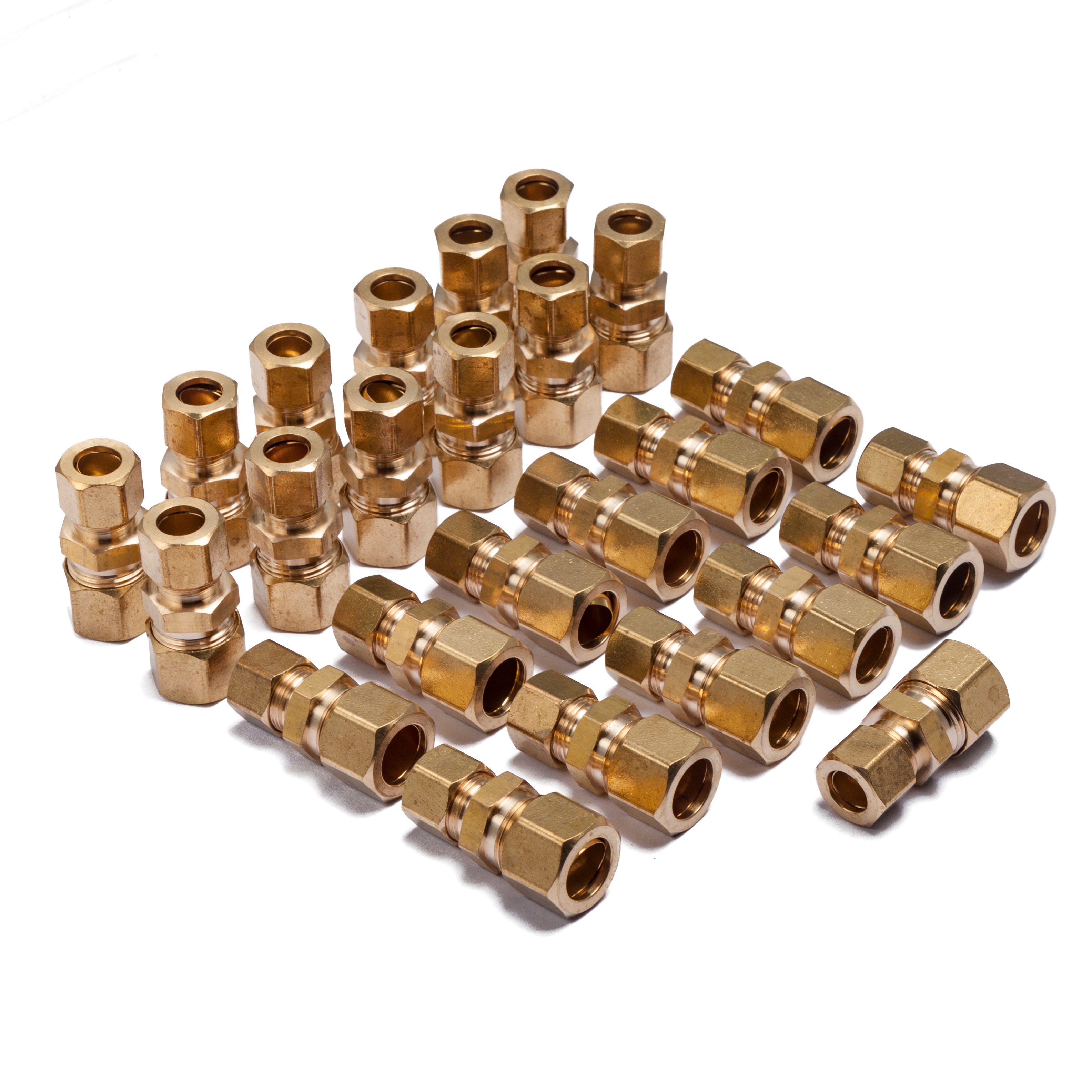 LTWFITTING 1/2-Inch OD x 3/8-Inch OD Compression Reducing Union,Brass Compression Fitting(Pack of 25)